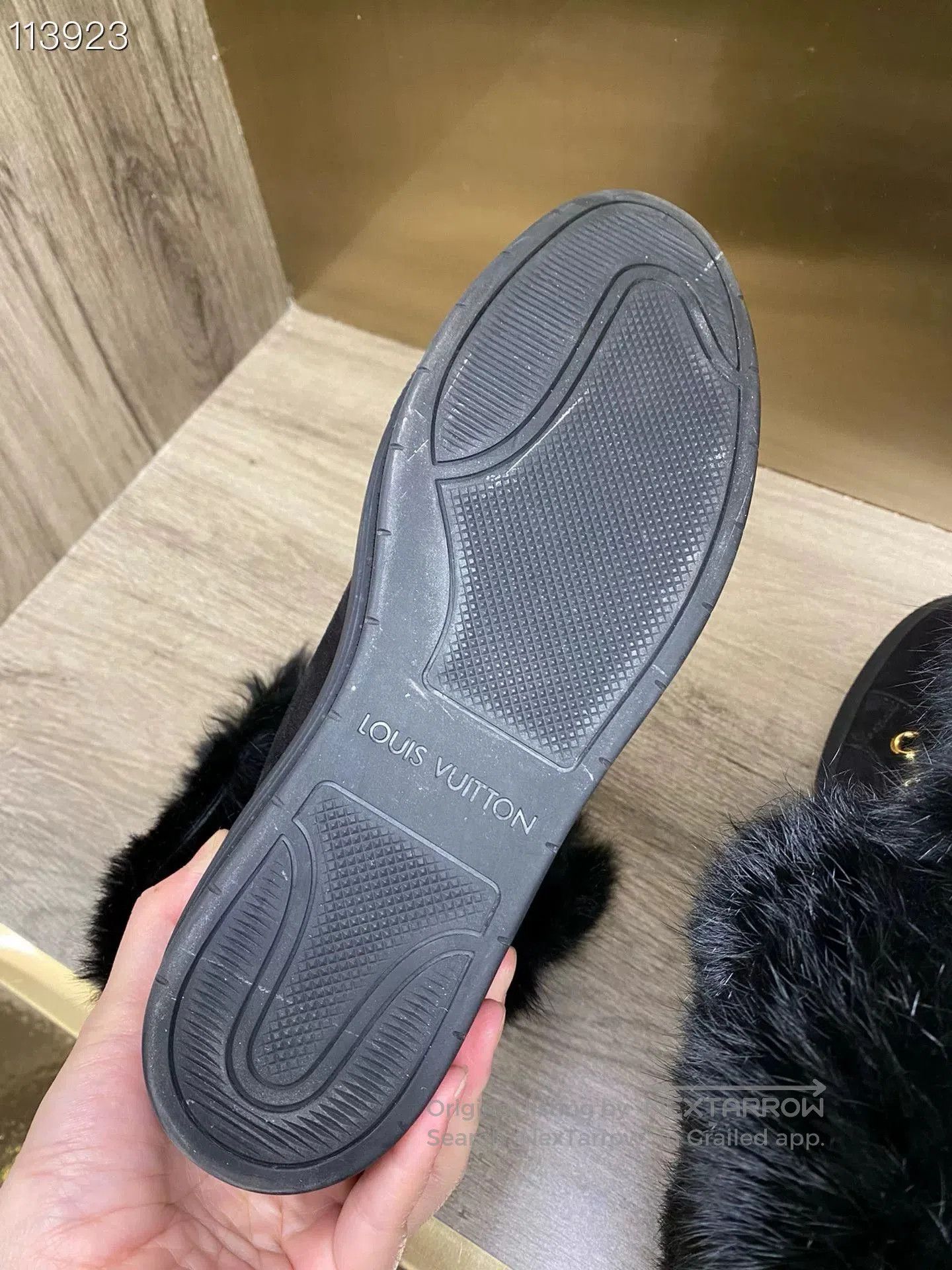 Louis Vuitton LV x074010 Black Wedge Fur Boots. Size US 4 / IT 34 - 5 Thumbnail