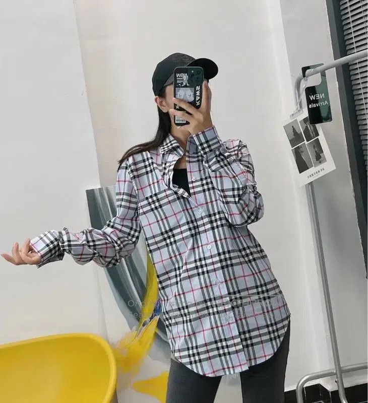 Burberry Burberry Blue Cotton Check Shirt for Women. Size XXS / US 00 / IT 34 - 9 Thumbnail