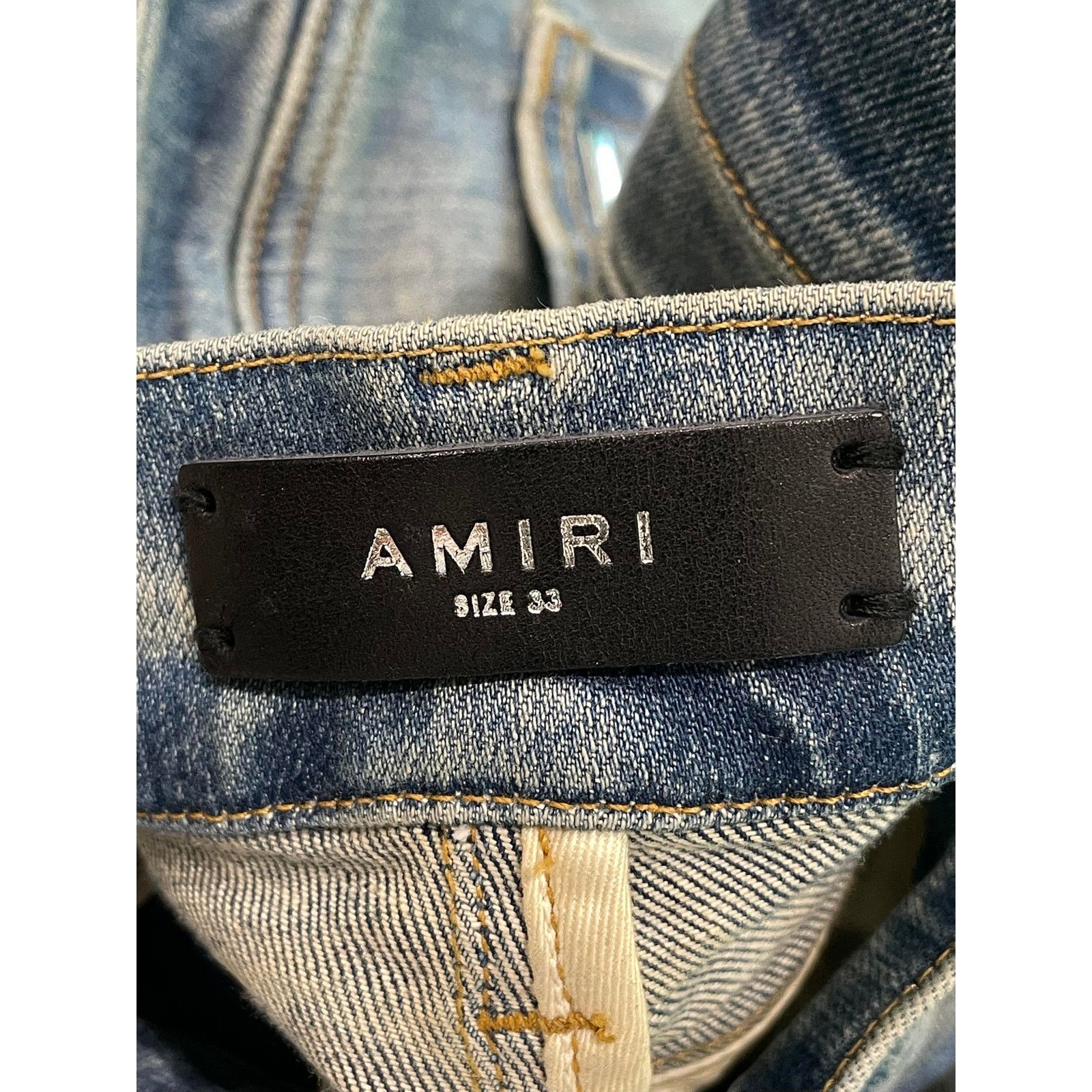 Amiri Amiri MX2 'Bee' Patch Blue Jeans Size US 33 - 7 Thumbnail