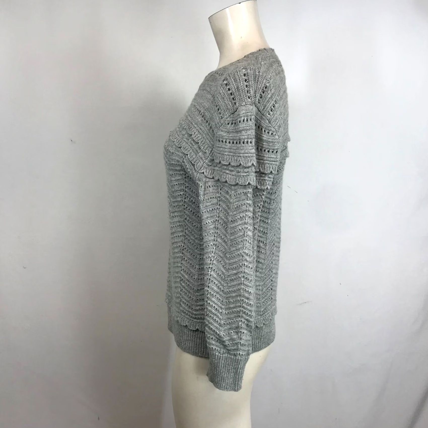 J.Crew J.CREW Sweater Shirt Women Small Gray Long Sleeve Round Neck Wool Blend Pullover Pullover Regular" Size S / US 4 / IT 40 - 6 Thumbnail