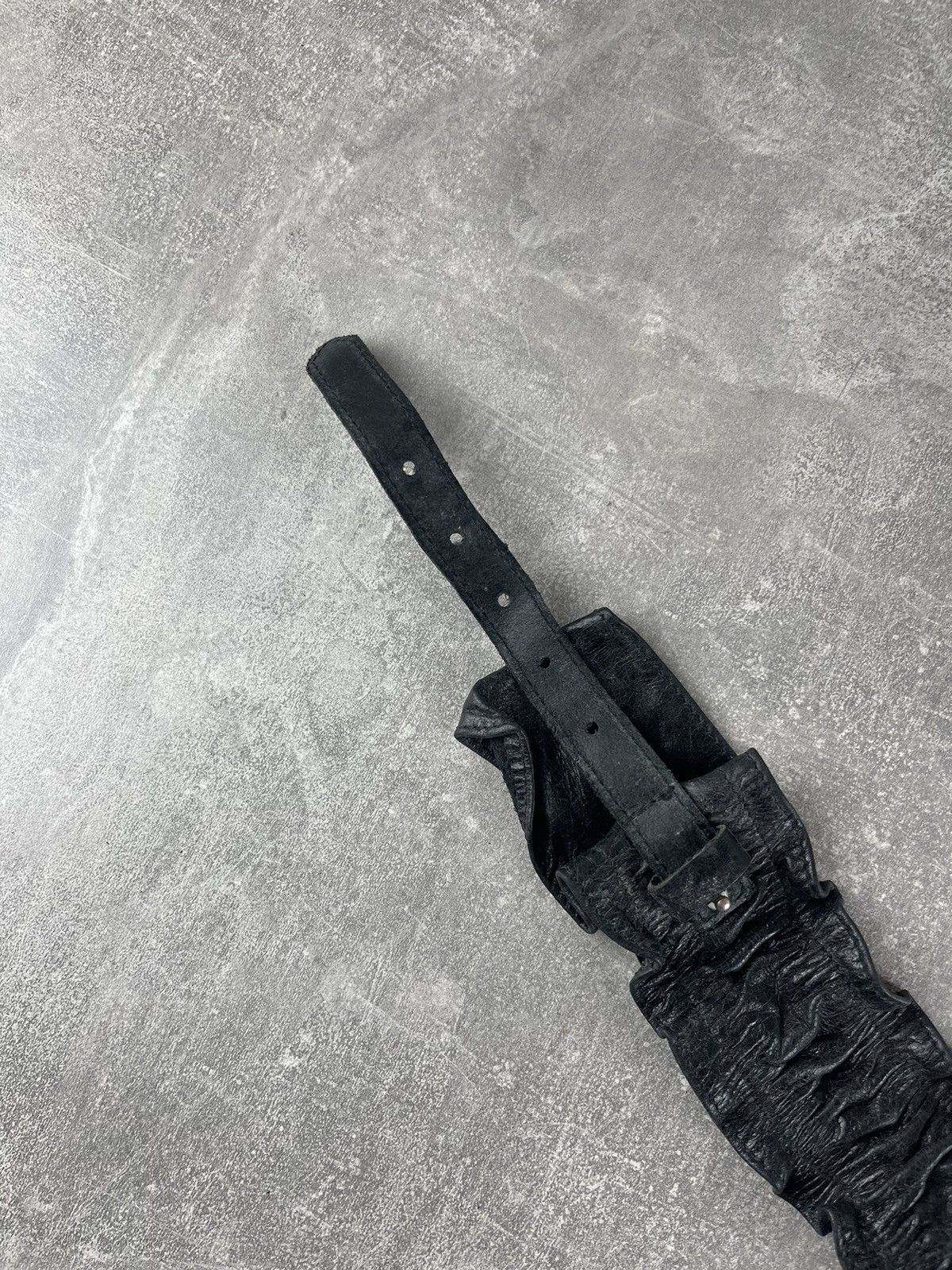 Genuine Leather Accessori D Avant Garde Textured Leather Belt Handcrafted Size ONE SIZE - 6 Thumbnail