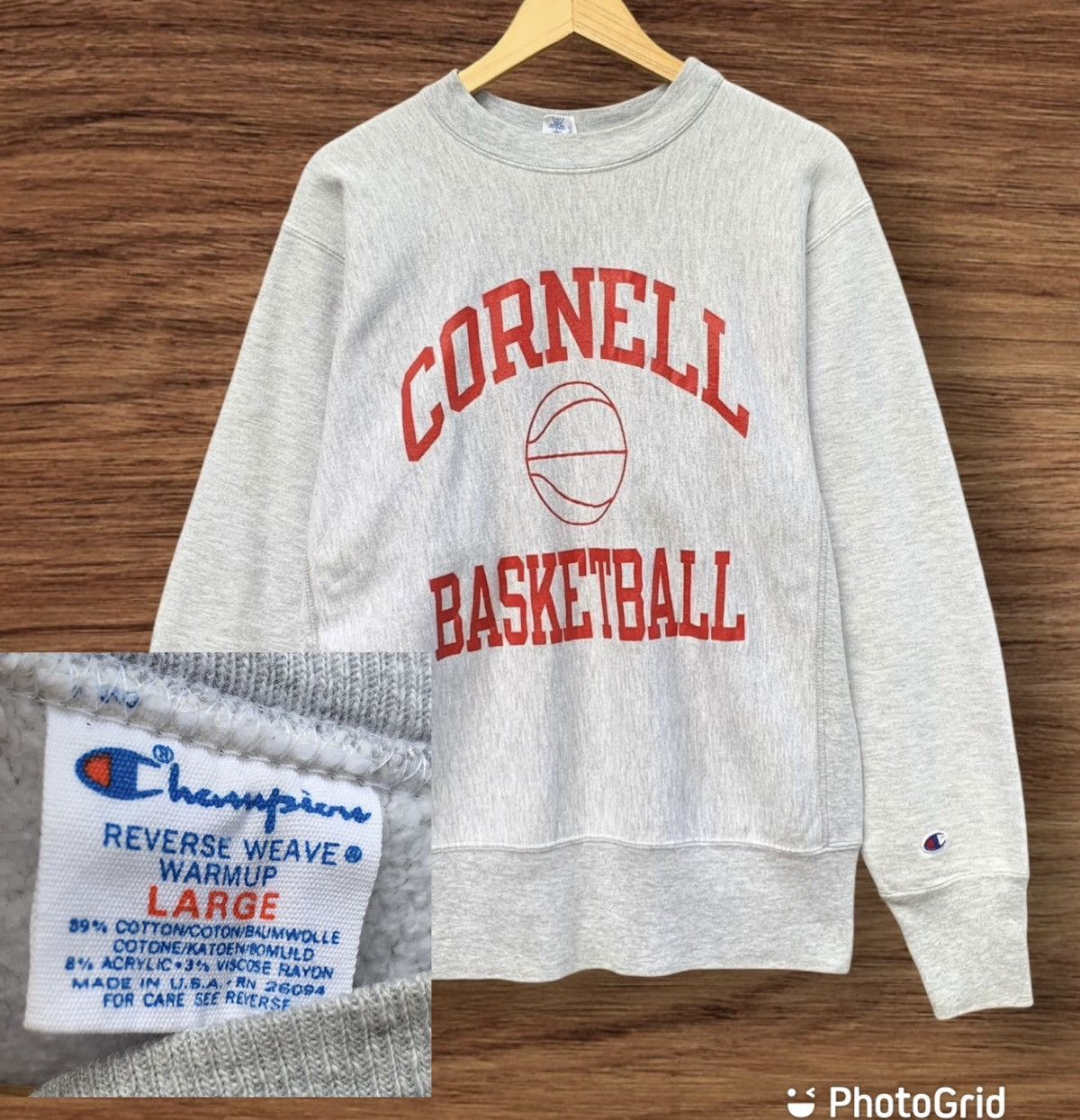 Champion Vintage 1980s Champion Reverse Weave Cornell Basketbal Size US L / EU 52-54 / 3 - 1 Thumbnail