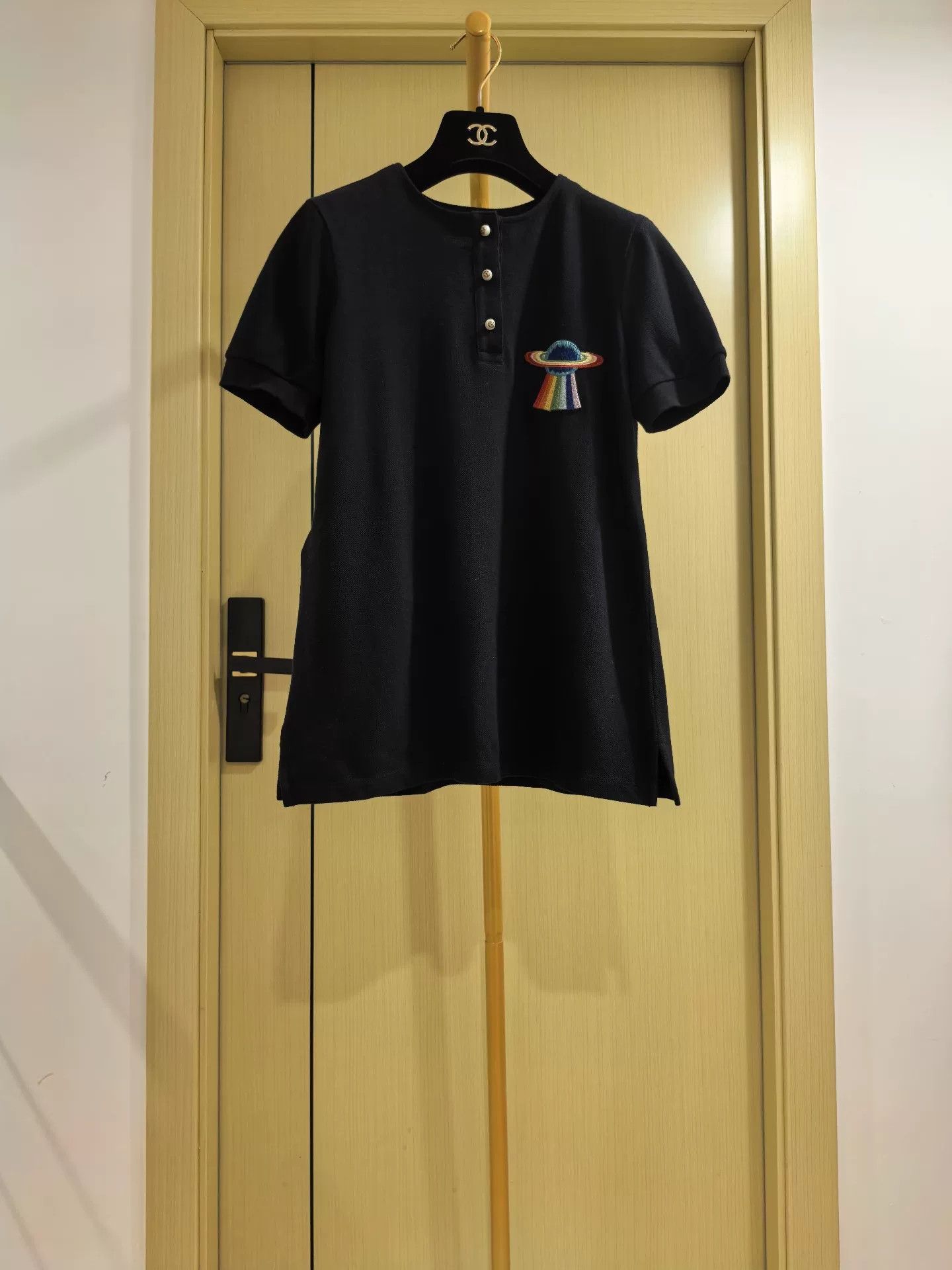 Gucci Black Gucci Embroidered Short Sleeve Dress Size S / US 4 / IT 40 - 1 Thumbnail
