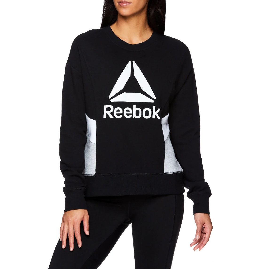 Reebok Journey French Terry Cropped Crew Sweatshirt black medium Size M / US 6-8 / IT 42-44 - 1 Thumbnail