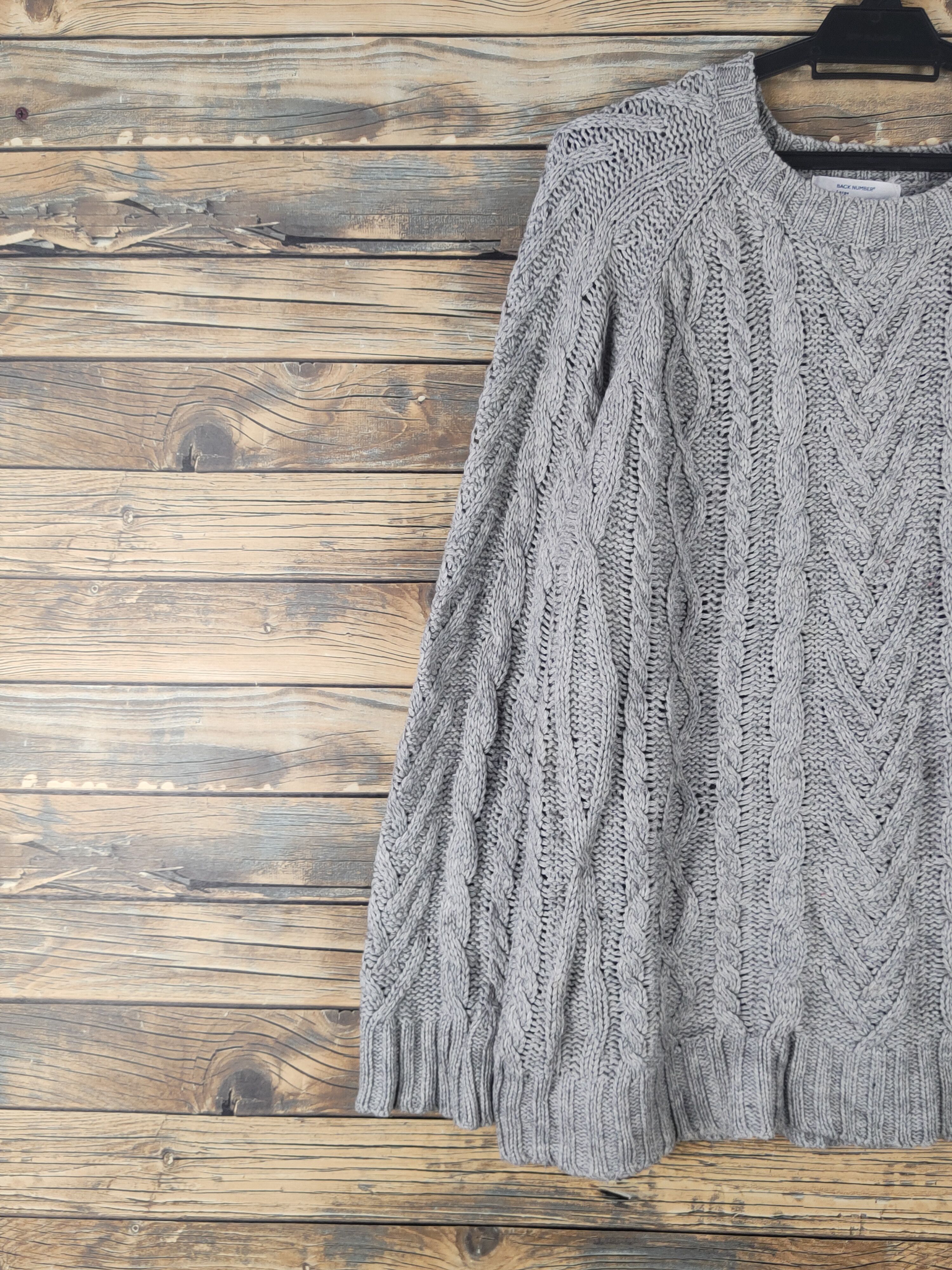 Vintage DL Back Number Gray Knitwear Sweatshirts #1617 Size L / US 10 / IT 46 - 3 Thumbnail