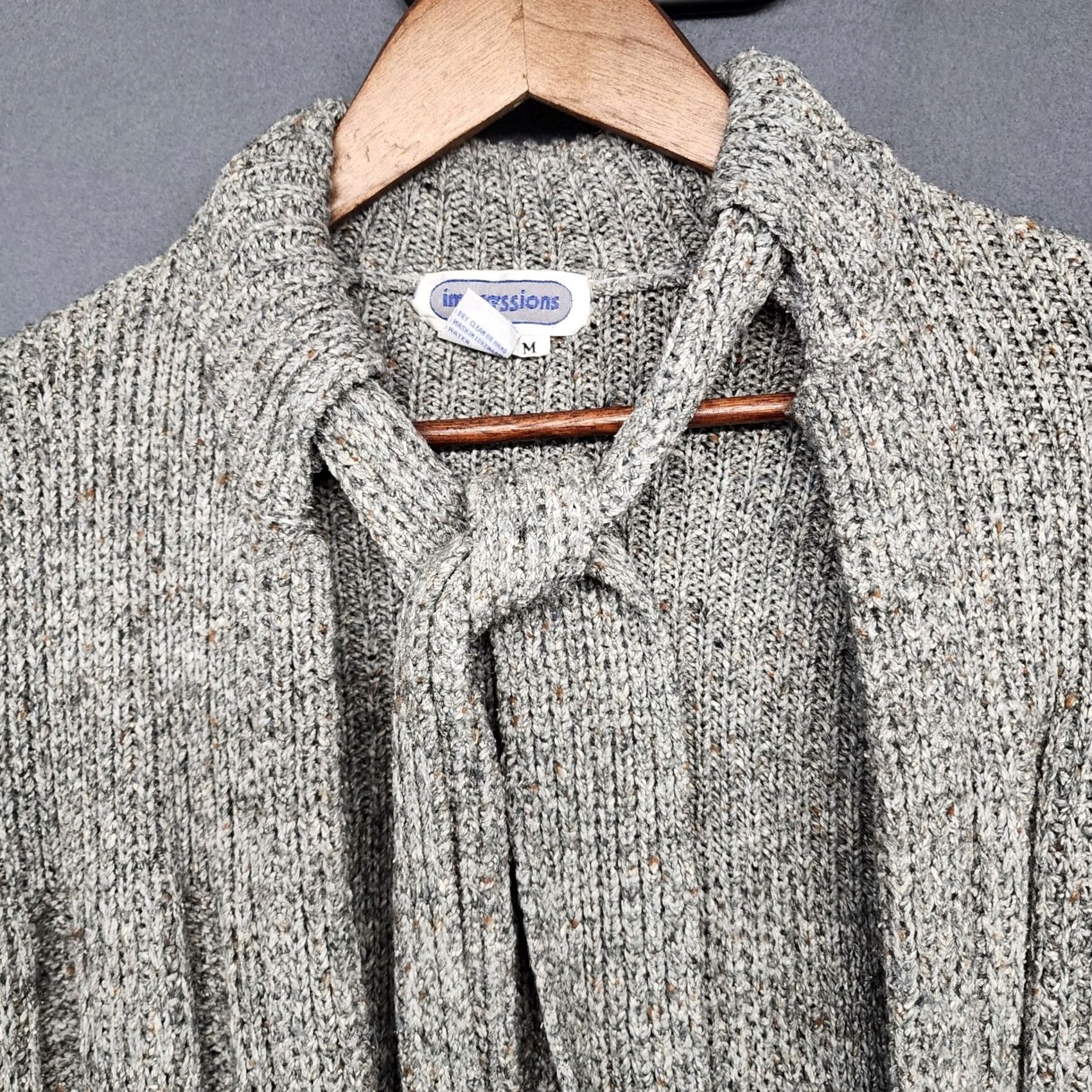 Vintage VINTAGE Impressions Sweater Cardigan Womens M Grey Silk Wool Long Duster Hong Kong Size M / US 6-8 / IT 42-44 - 7 Thumbnail