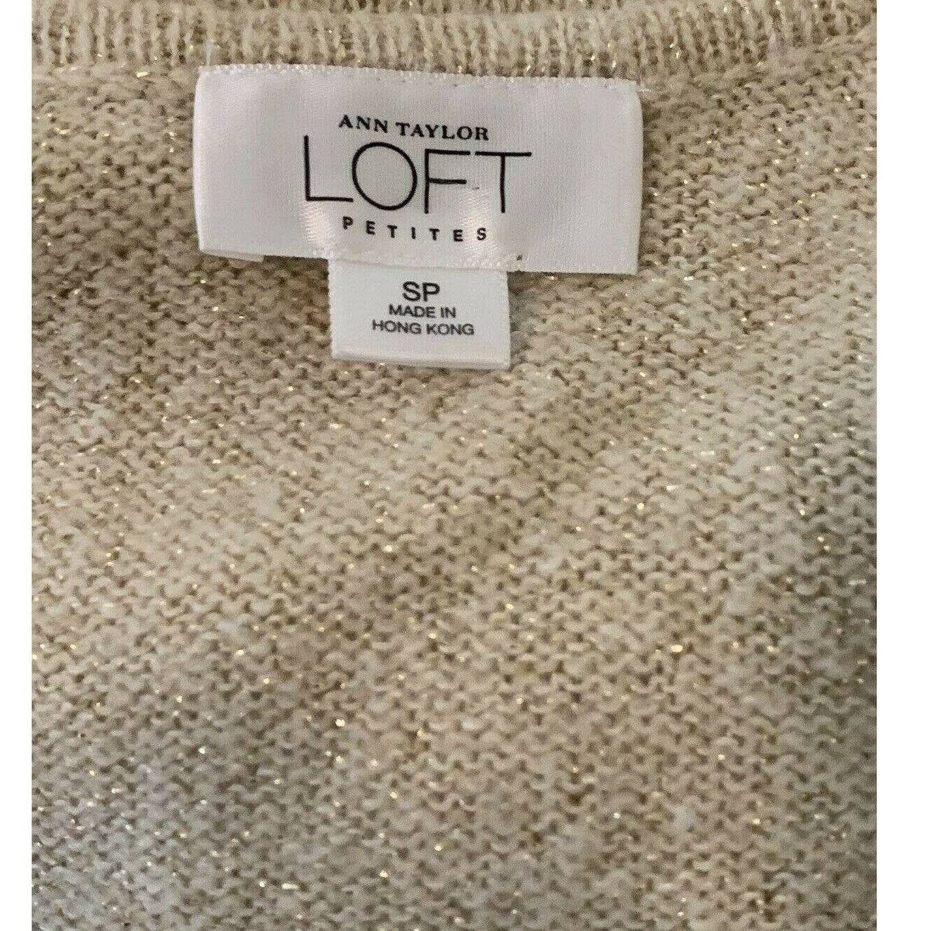 Ann Taylor Ann Taylor beige gold shimmery Long Sleeves sweater size SP Size S / US 4 / IT 40 - 3 Thumbnail