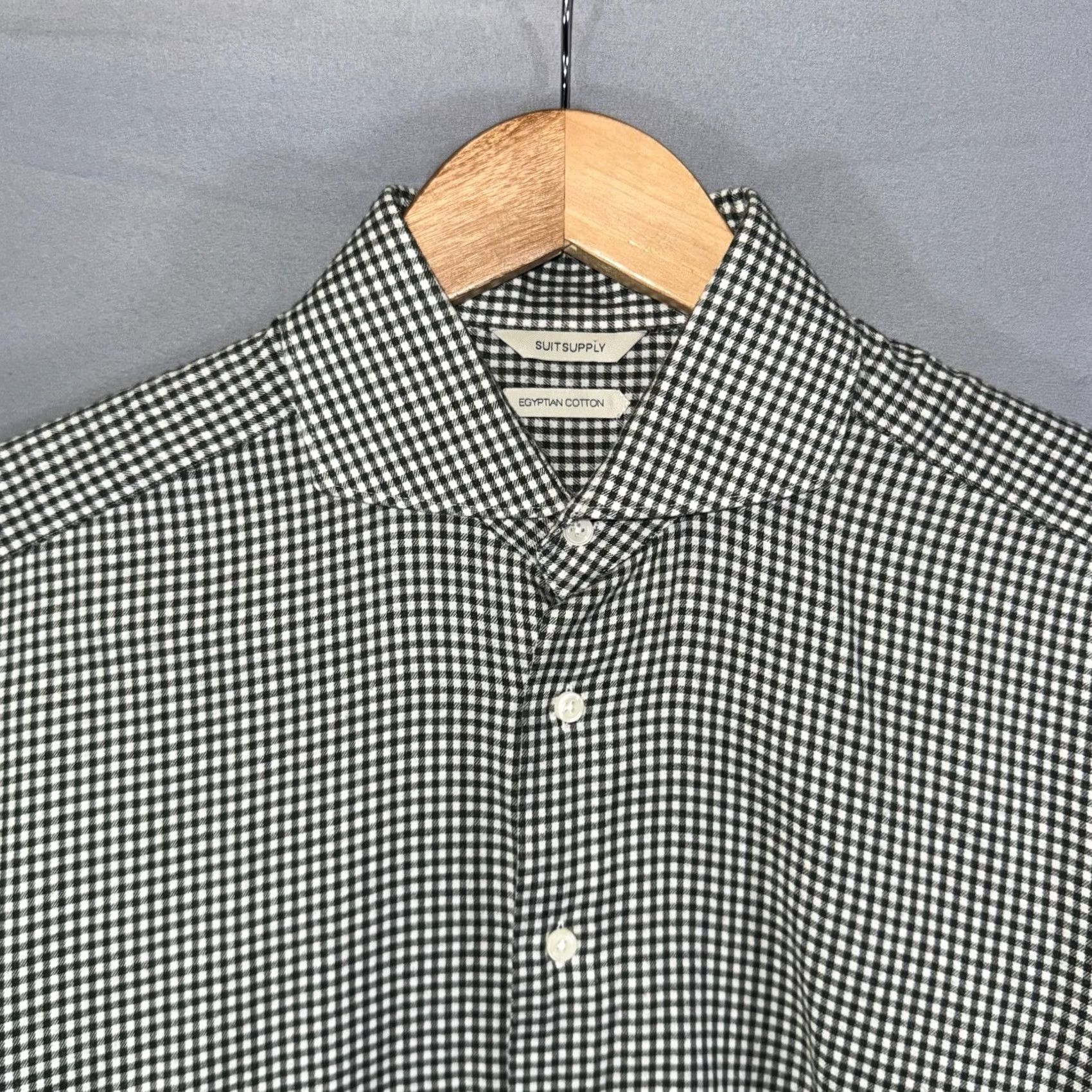 Suitsupply Suitsupply Shirt Men's Size 40 15 3/4 Gingham Egyptian Cotton Long Sleeve Polo Size US L / EU 52-54 / 3 - 5 Thumbnail