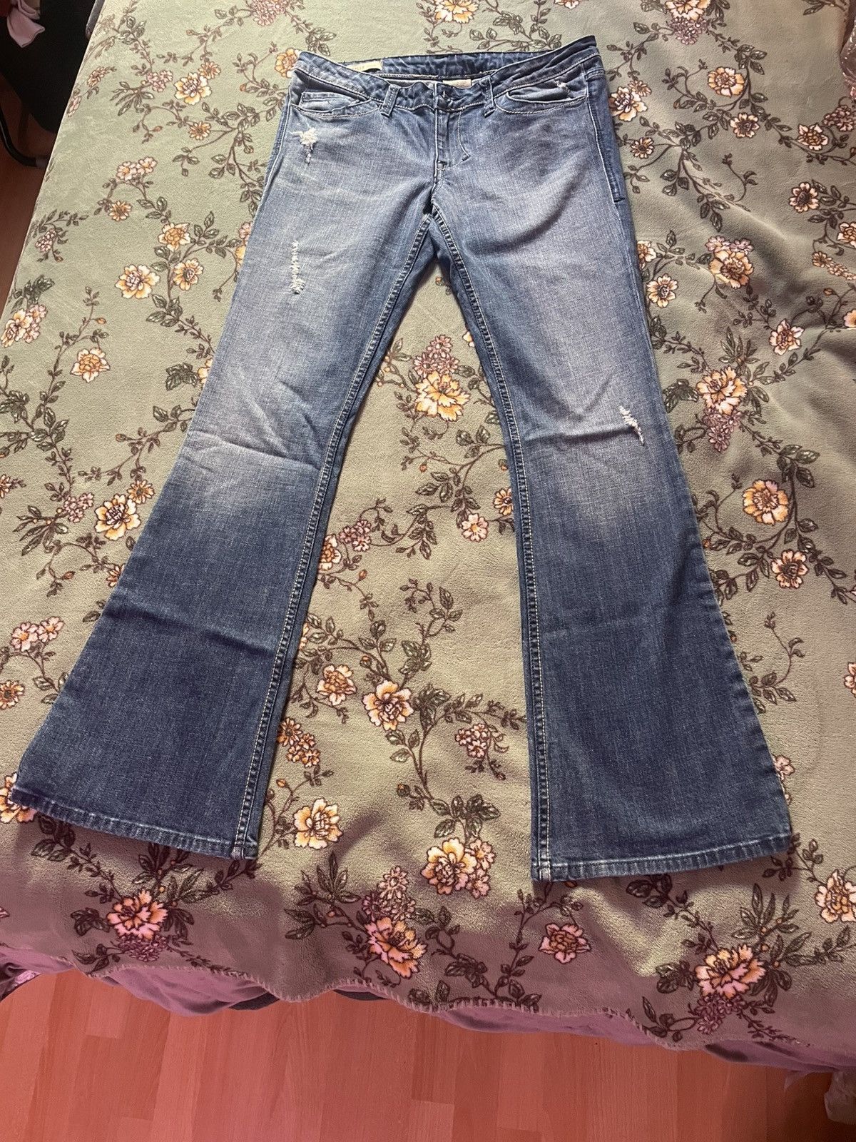 William Rast William Rast Belle Flare Jeans – Light Wash Distressed Denim Size US 33 - 1 Thumbnail