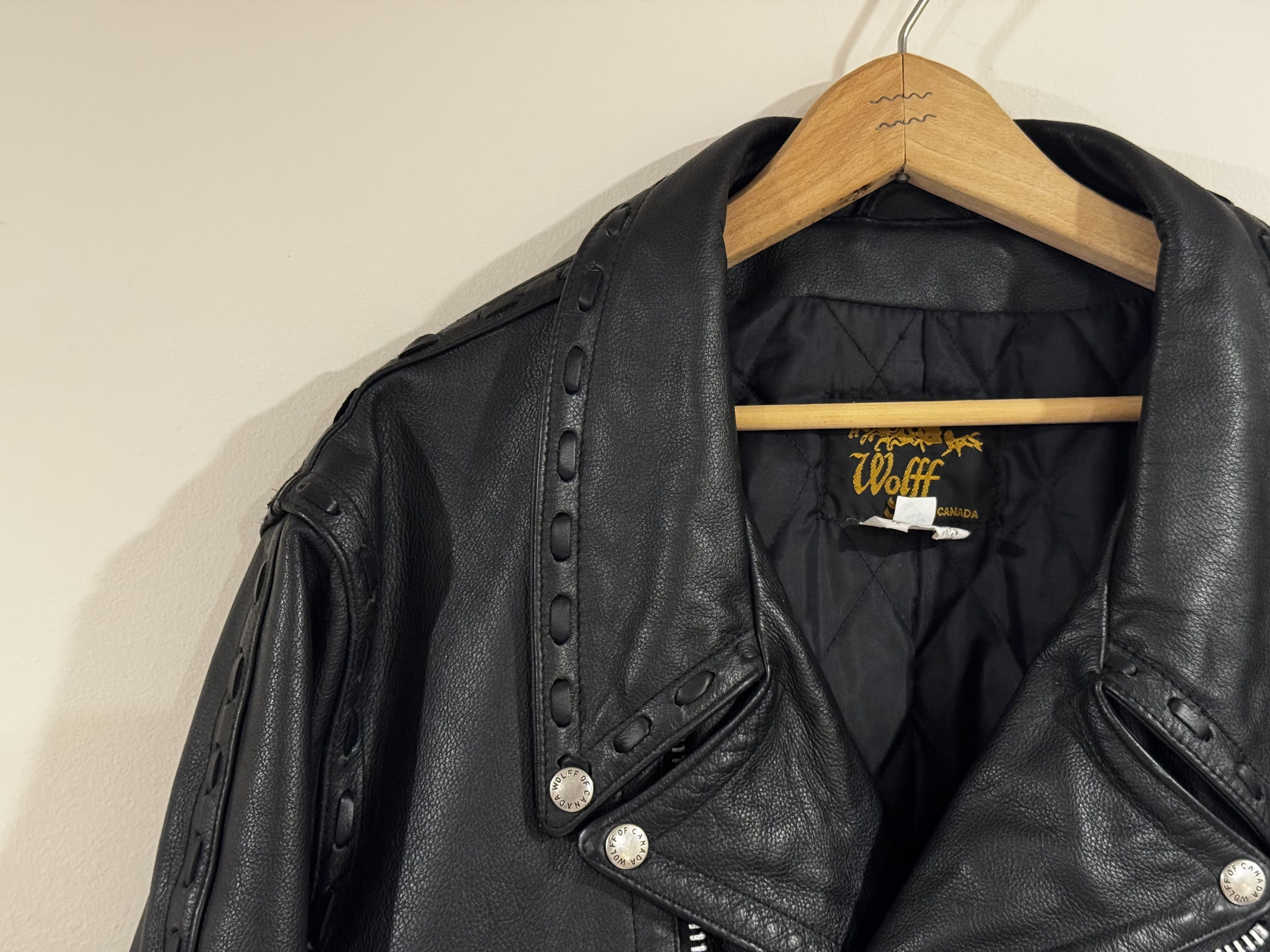 Vintage Laced Leather Motorcycle Biker Jacket Size US M / EU 48-50 / 2 - 2 Thumbnail