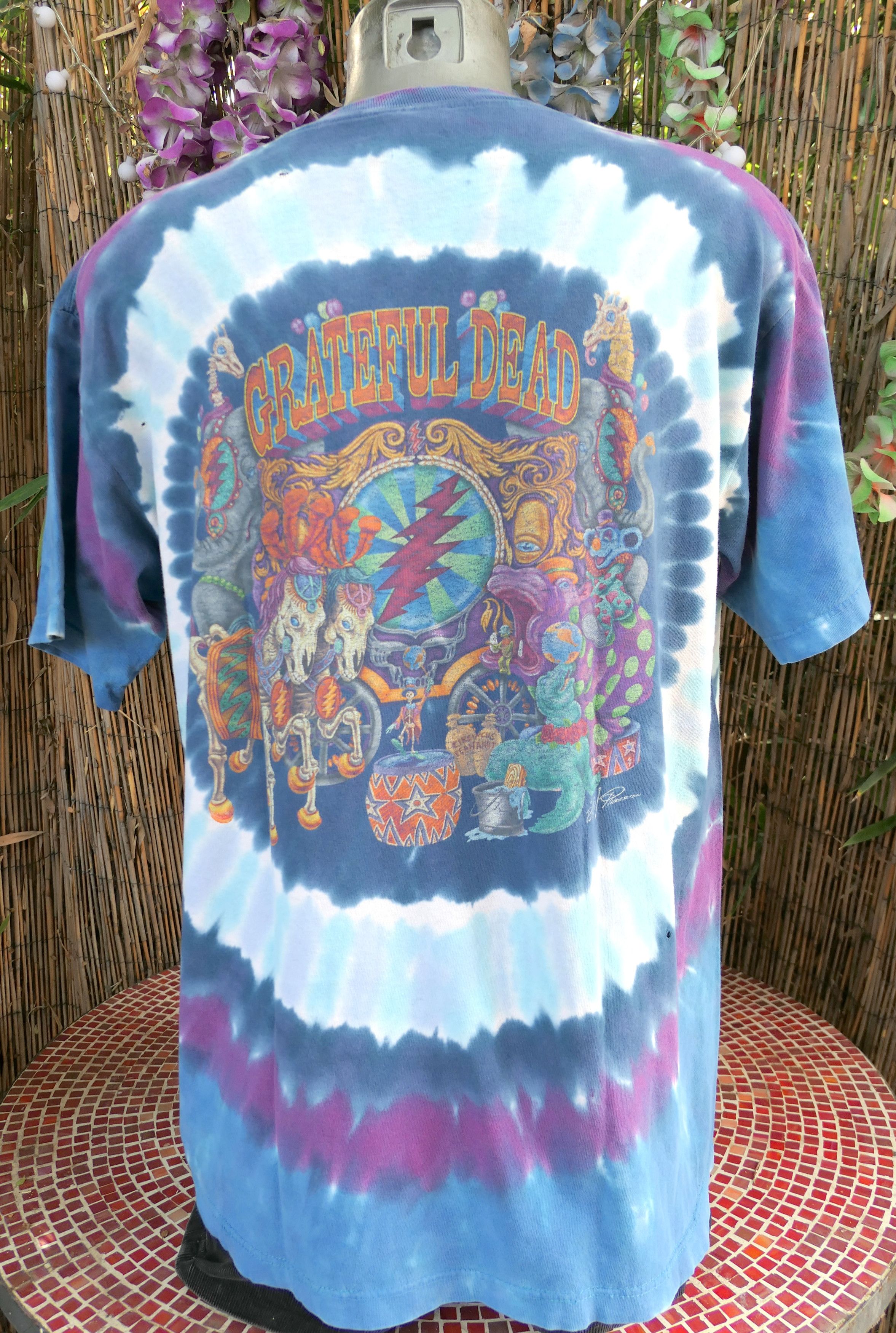 Vintage 90's Vintage GRATEFUL DEAD Tie Dye T Shirt Large Size US L / EU 52-54 / 3 - 3 Thumbnail