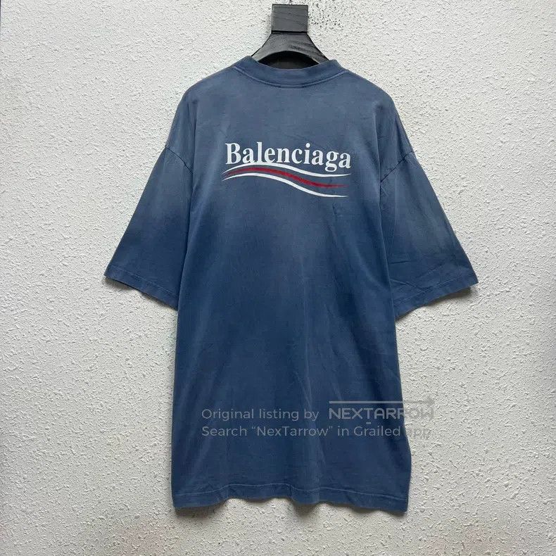 Balenciaga Balenciaga Smog blue gradient cola printed short sleeves Size US S / EU 44-46 / 1 - 2 Thumbnail