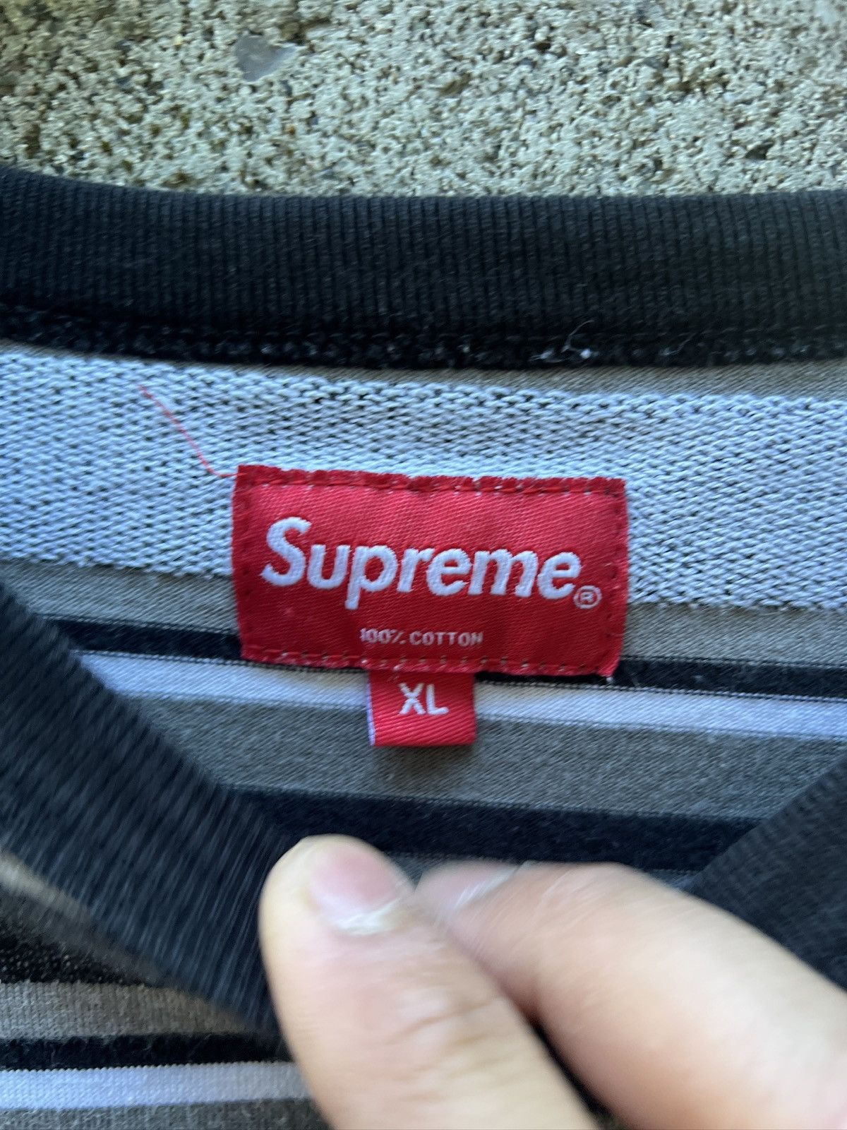 Supreme Supreme HQ Striped Tee FW18 Size US XL / EU 56 / 4 - 4 Thumbnail