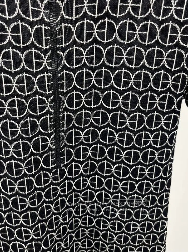 Hermes Hermes Black Full Print Logo Short Sleeve Knit Dress Size XS / US 0-2 / IT 36-38 - 3 Thumbnail