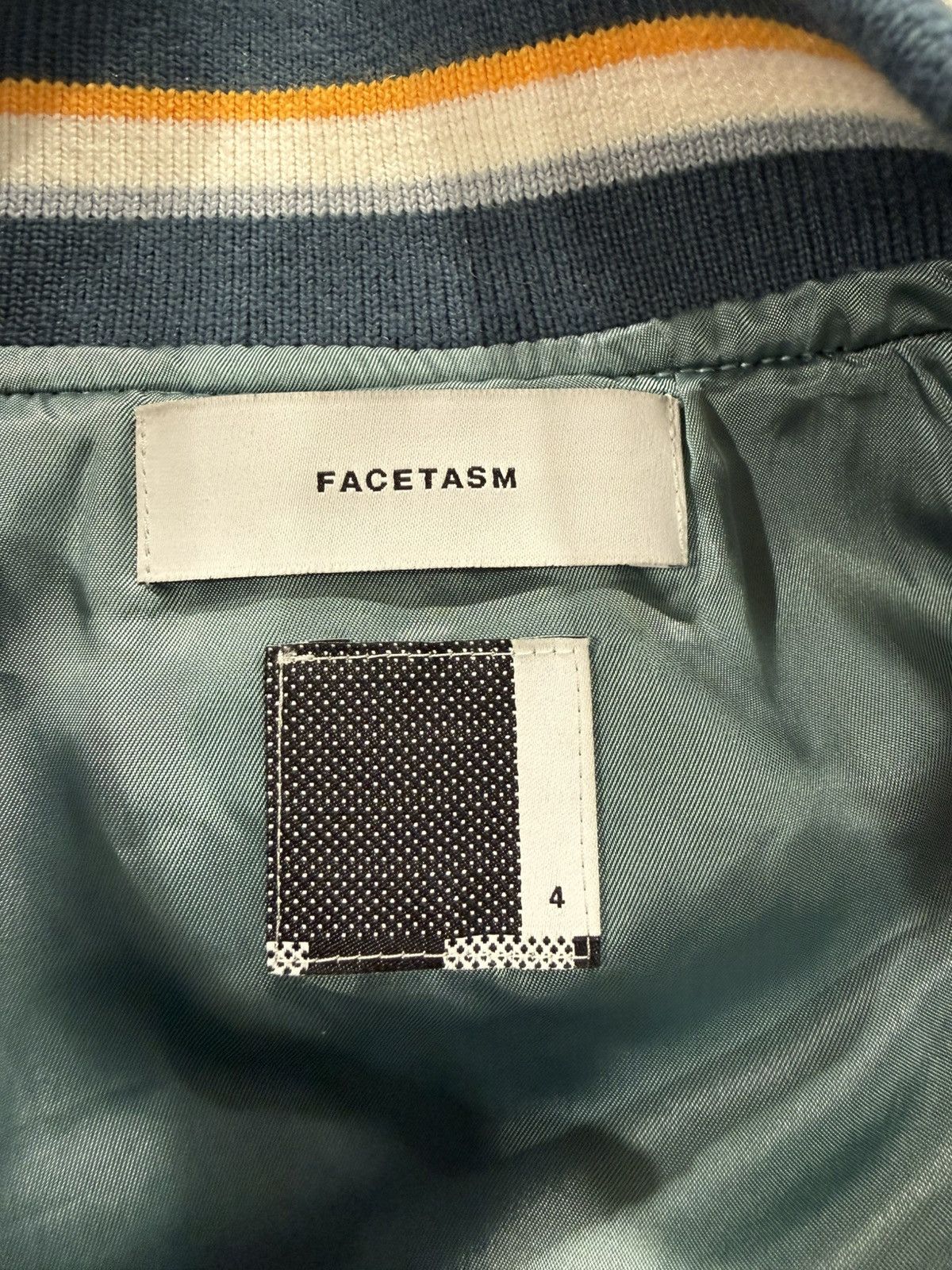 Facetasm Facetasm Blue Quilted Leather Varsity Jacket Size US XL / EU 56 / 4 - 7 Thumbnail