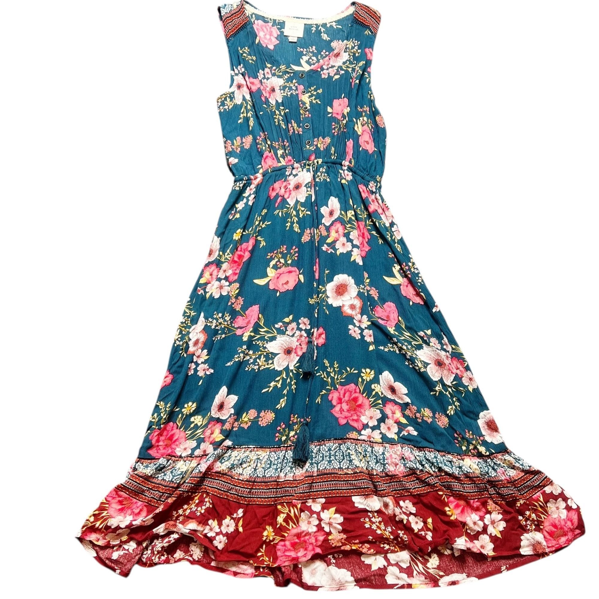Other Knox Rose Dress Womens Size S Blue Pink Floral Paisley Midi Size S / US 4 / IT 40 - 1 Thumbnail