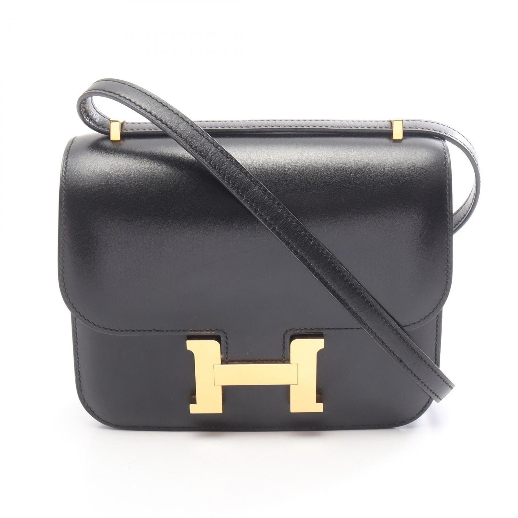 Hermes Hermes Constance 3 Mini Shoulder Bag/Handbag, Calfskin (Cowhide), Box Calf Leather, Women's, Black Size ONE SIZE - 1 Thumbnail