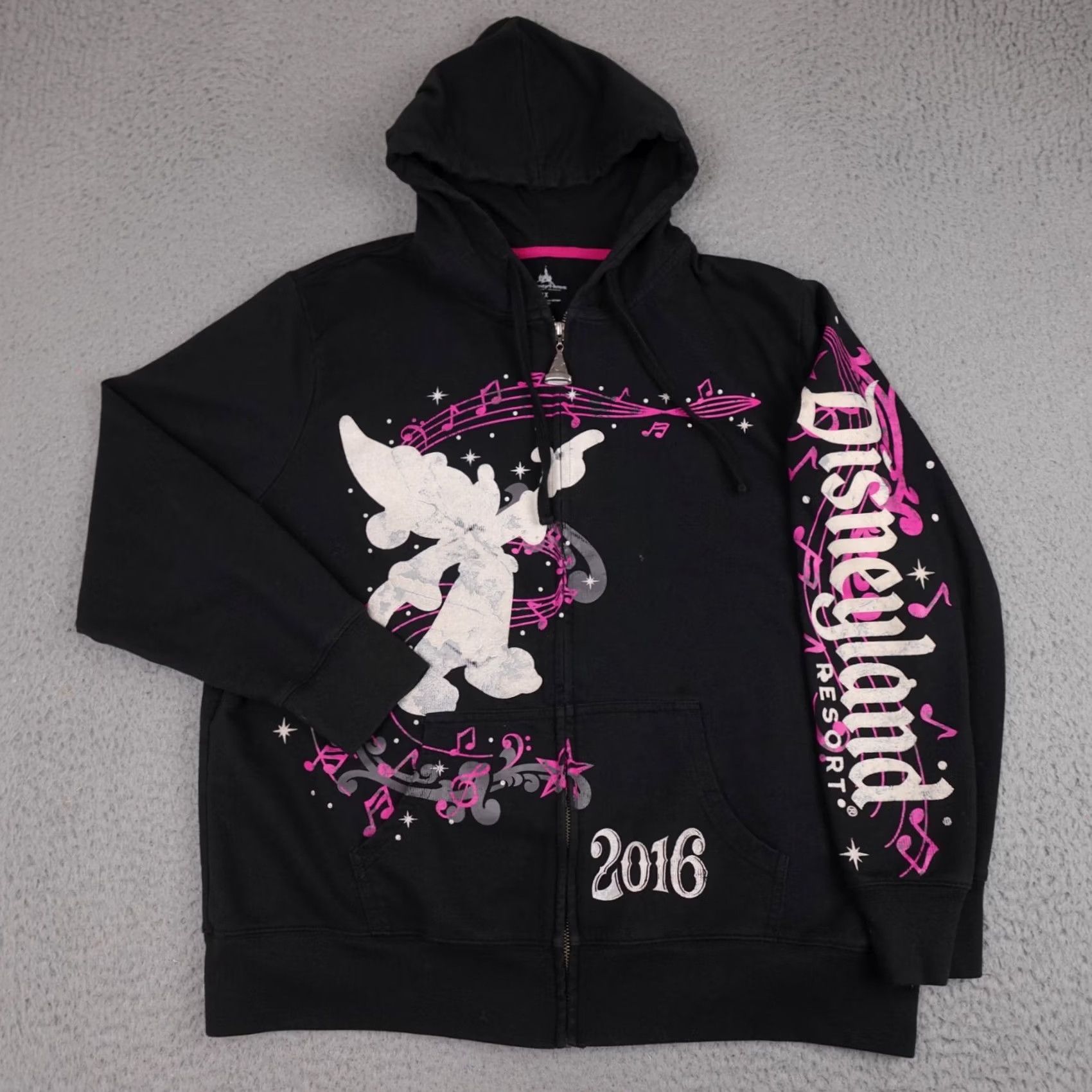 Disney Disney Mickey Mouse Sweatshirt Womens 1X Black Hoodie Zip Up 2016 Y2K Size XL / US 12-14 / IT 48-50 - 6 Thumbnail