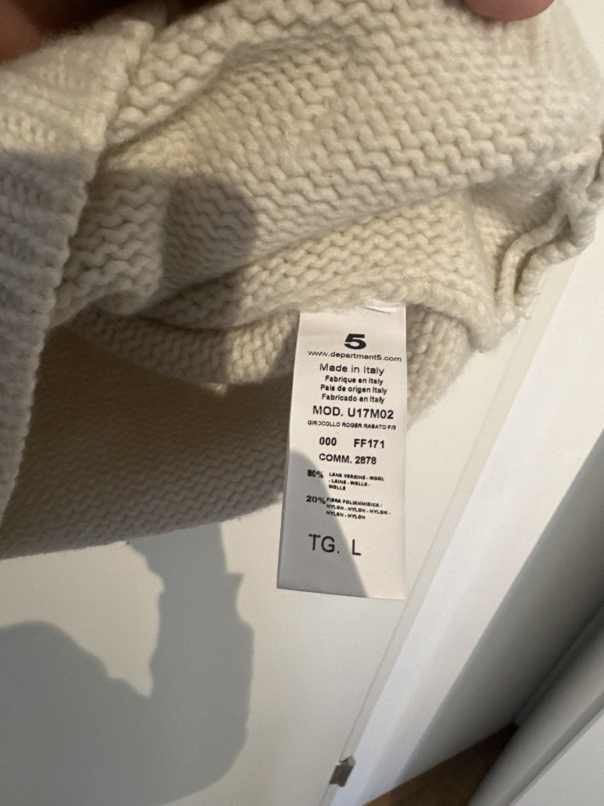 DEPARTMENT5 Beige Wool Sweatshirt Department 5 Size US L / EU 52-54 / 3 - 1 Thumbnail