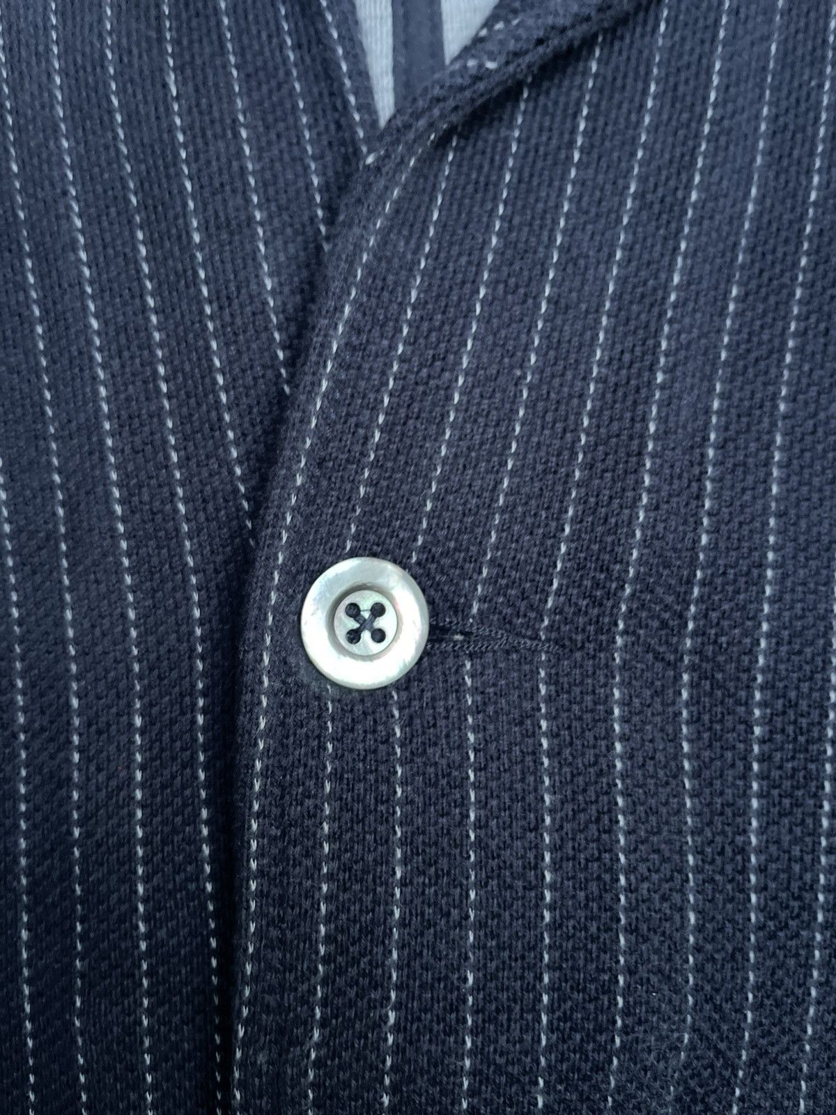 Japanese Brand Vintage SHIPS Navy Pinstripe Shawl Collar Jacket - Size S Size US S / EU 44-46 / 1 - 4 Thumbnail