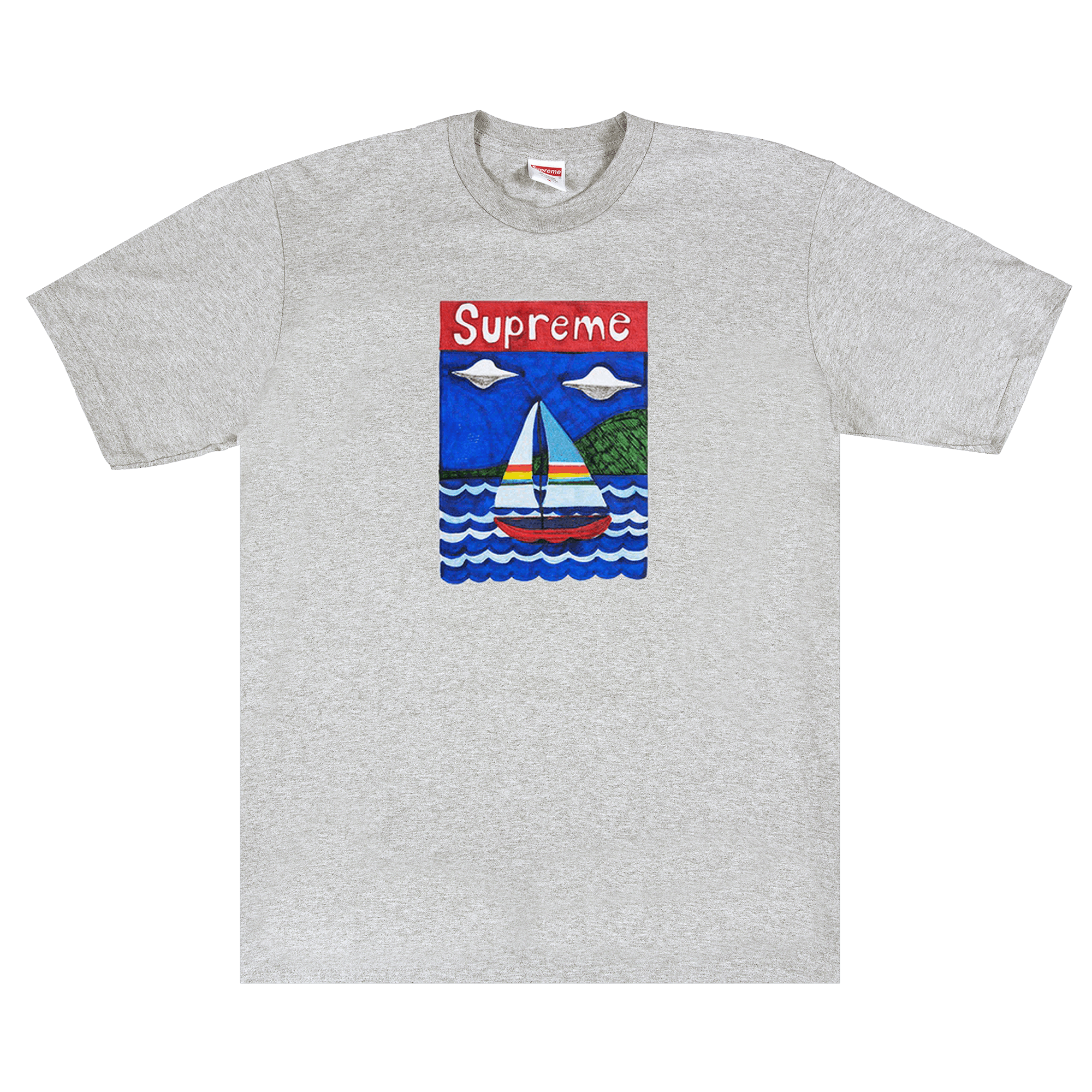 image of Supreme Sailboat Tee Heather Grey, Men's (Size Medium)