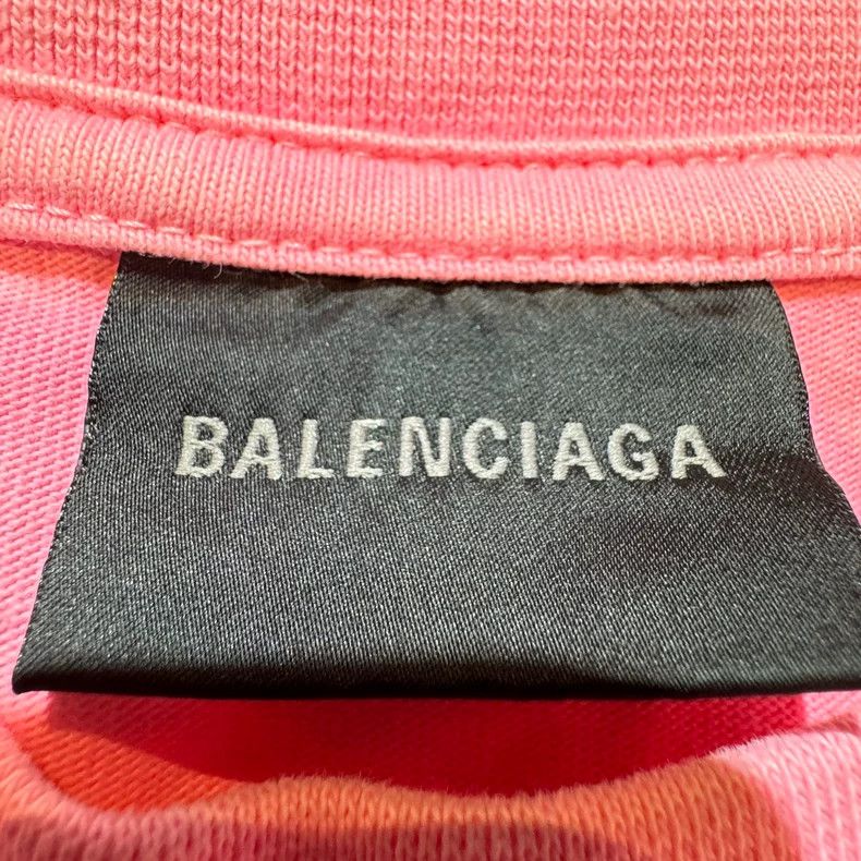 Balenciaga Balenciaga Pink logo embroidery before and after washing t Size US M / EU 48-50 / 2 - 6 Thumbnail