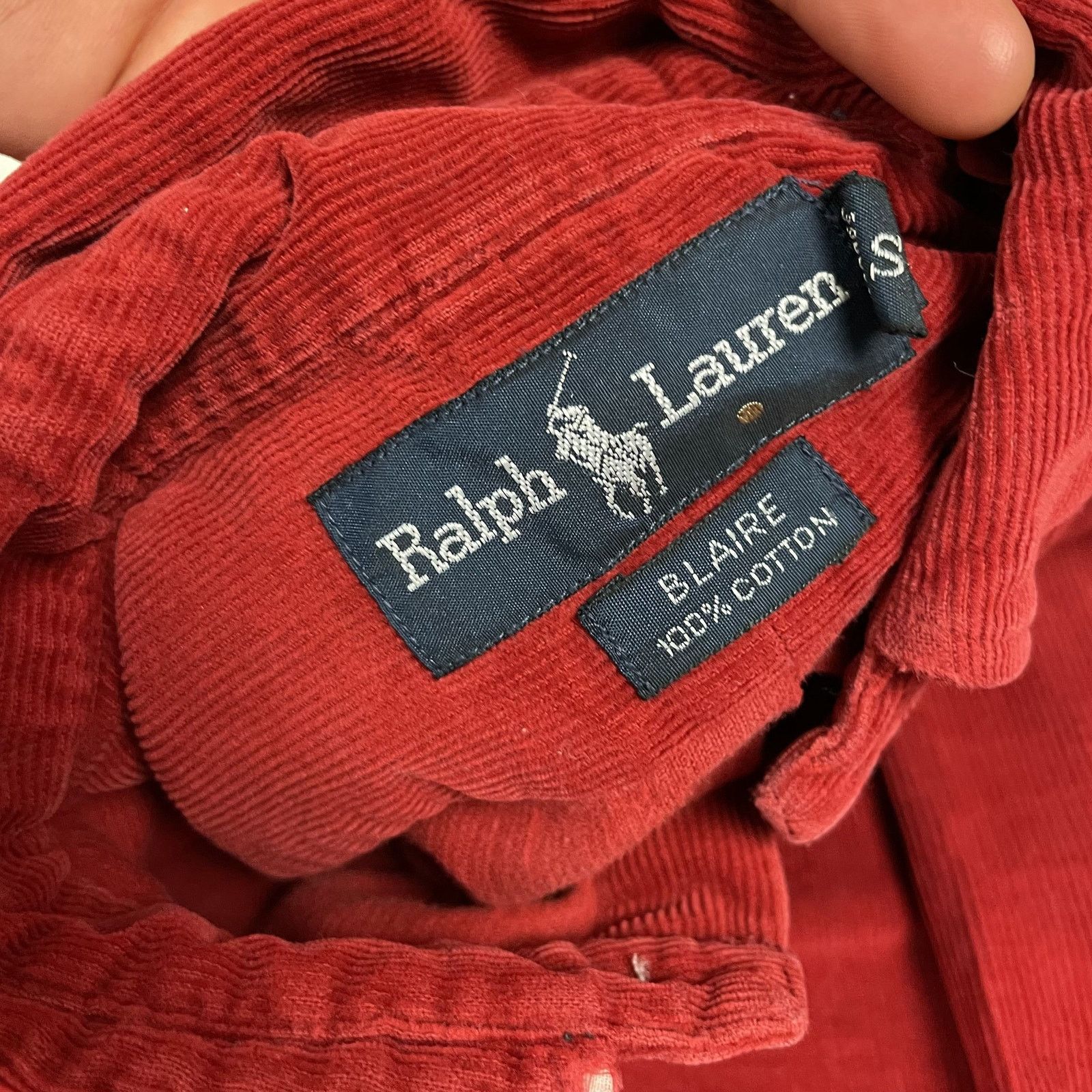 Ralph Lauren × Vintage Ralph Lauren Blaire Men's Red Cotton Corduroy Collared Shirt Size US L / EU 52-54 / 3 - 7 Thumbnail