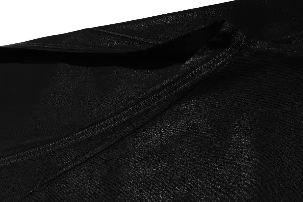 Japanese Brand × Jean Coated Stretch Black Flare Baggy Leather Trousers Size US 28 / EU 44 - 8 Thumbnail