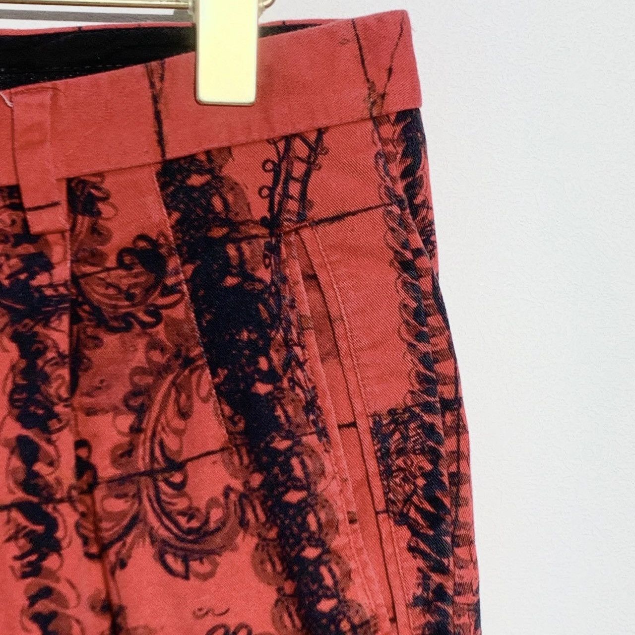 Dolce & Gabbana Dolce&Gabbana Red Plaid Hand-Painted Straight Pants K26WX Size 34" / US 12 / IT 48 - 3 Thumbnail