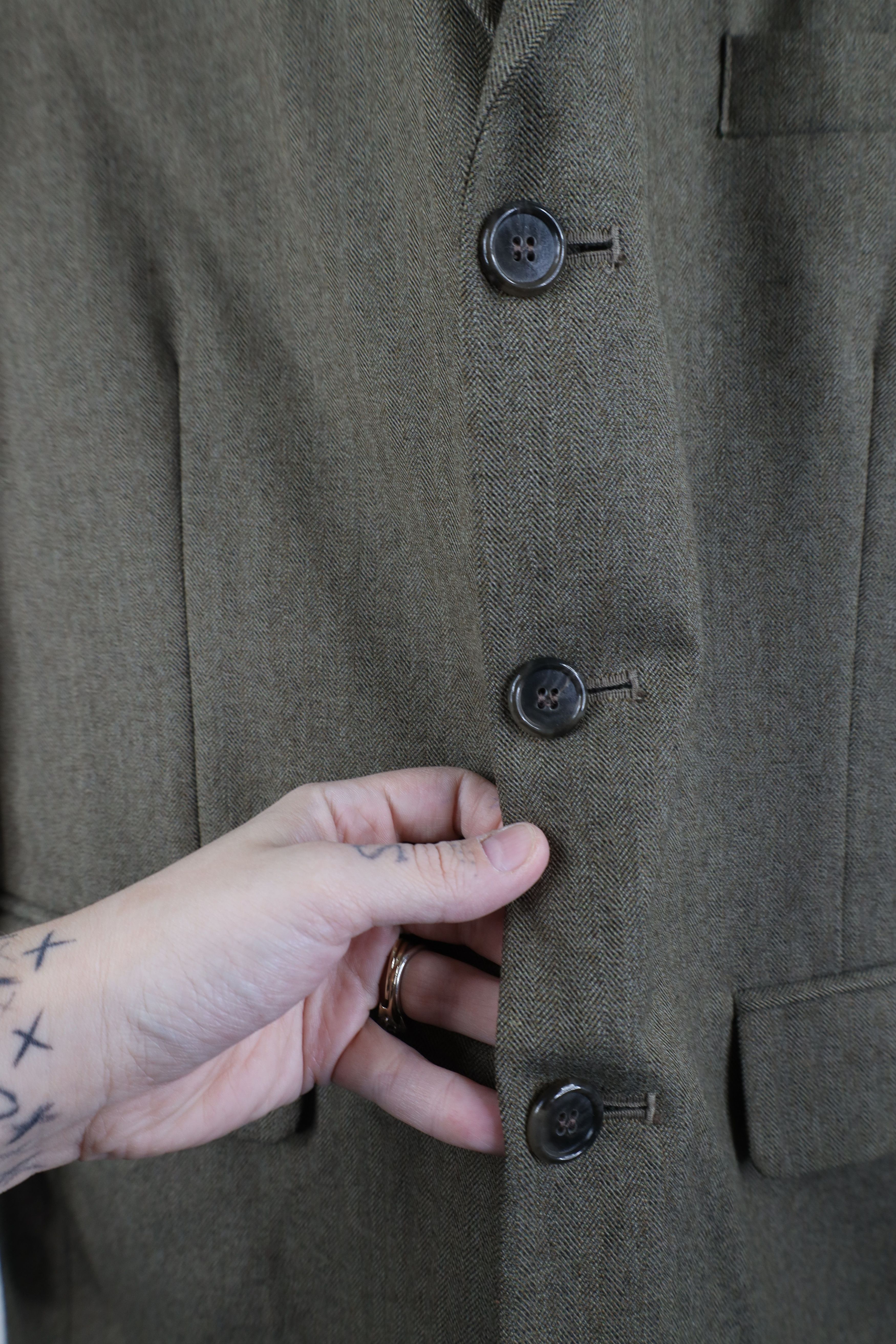 Vintage Vintage 90s Streetwear Herringbone Suit Coat Blazer Jacket Size US XL / EU 56 / 4 - 5 Thumbnail