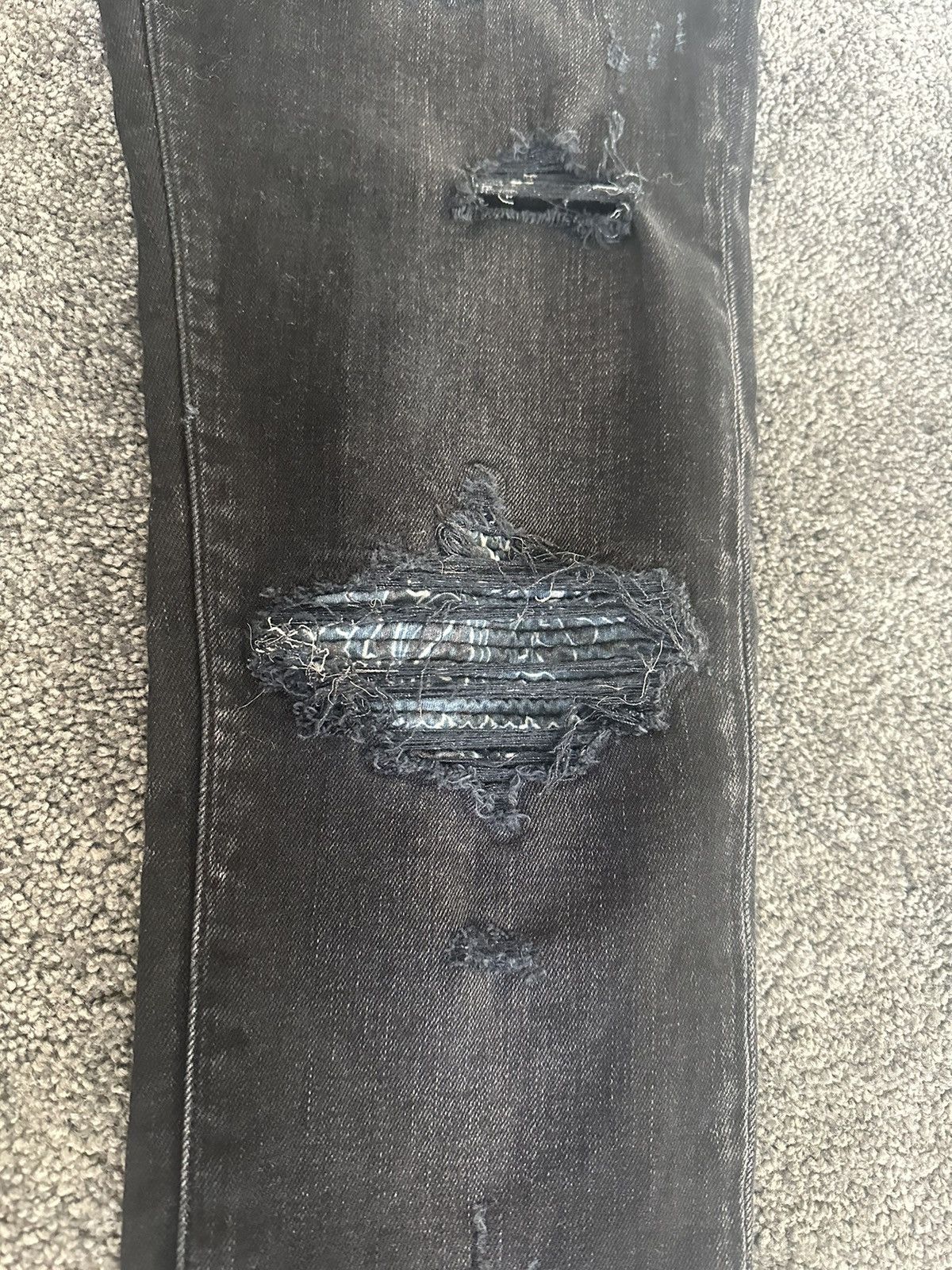 Amiri Amiri Black MX1 Bandana Jeans Size US 34 / EU 50 - 2 Thumbnail