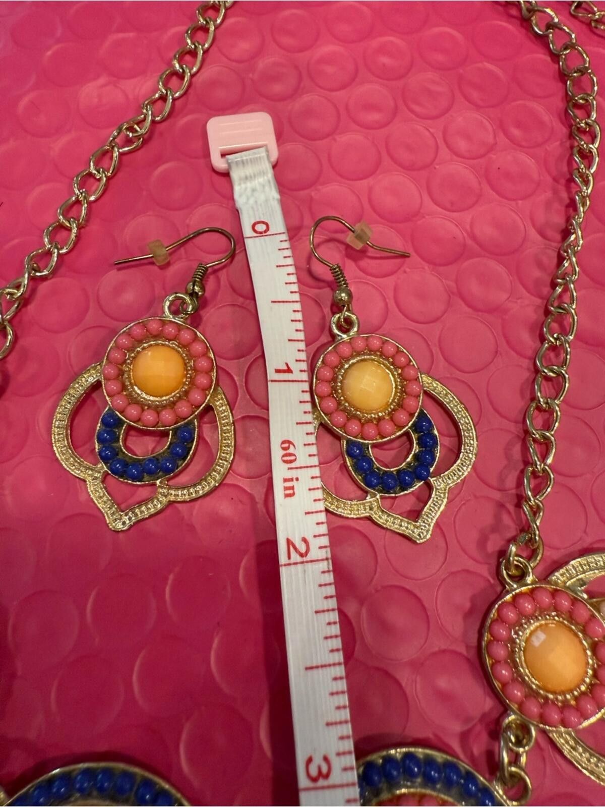 Other Asian inspired statement necklace & dangle earring set Size ONE SIZE - 7 Thumbnail