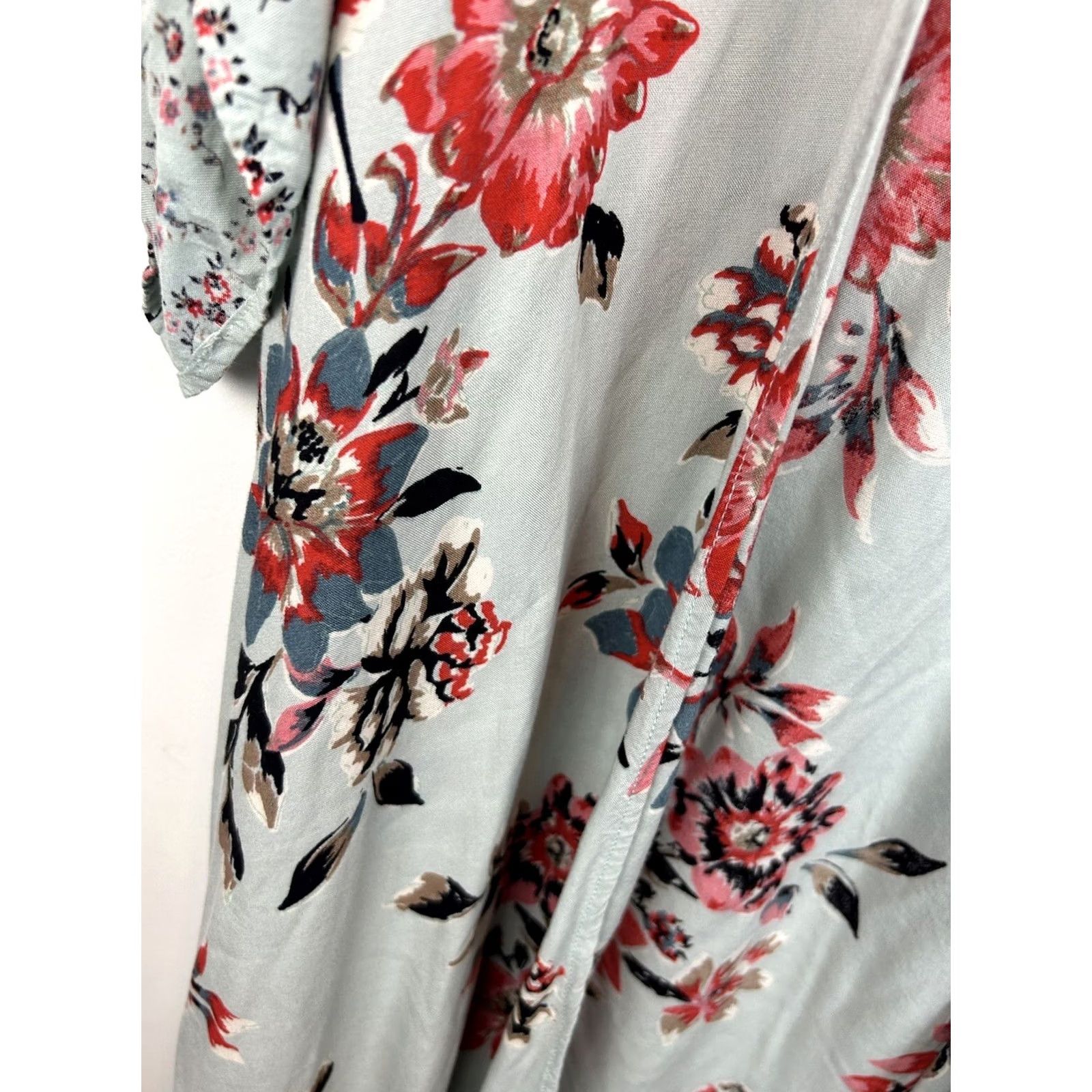 Layer 8 Angie Kimono Womens Small Blue Floral Oversized Open Topper Boho Hippie Layer Size S / US 4 / IT 40 - 6 Thumbnail