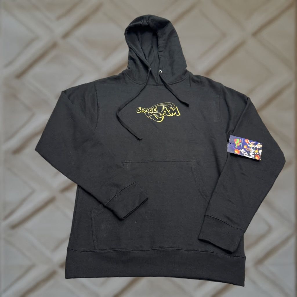Vintage Space Jam Hoodie Mens Pullover Hooded Fleece Black Bugs Bunny Logo 25th Anniversary Small Size US S / EU 44-46 / 1 - 1 Thumbnail