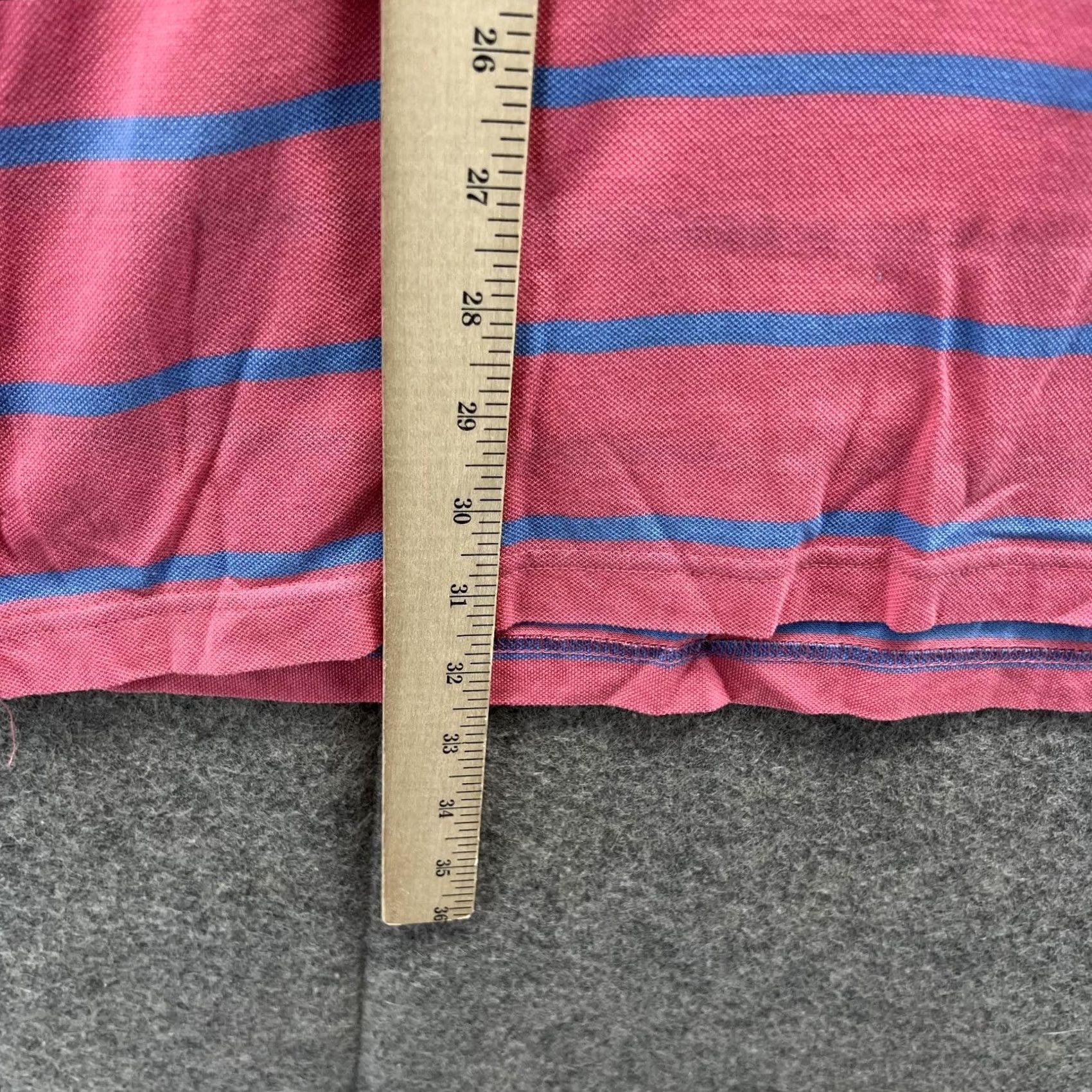 Vintage VINTAGE Oxford Polo Shirt Men Large Adult Pink Blue Striped Cotton Preppy Golfer Golf Polo Shirt Regular Fit Mens 44 in Chest Size US L / EU 52-54 / 3 - 6 Thumbnail