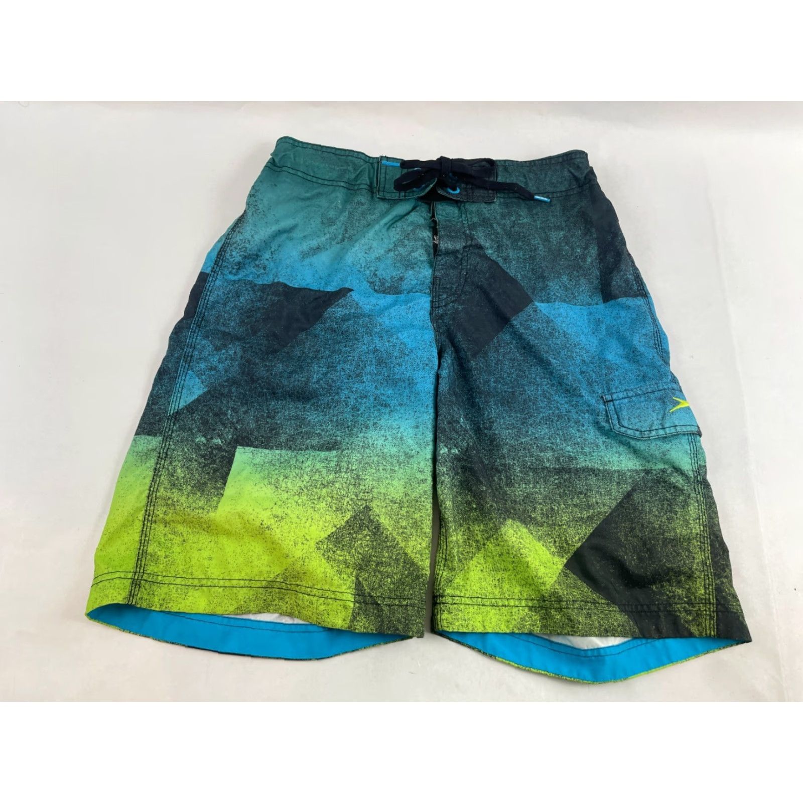 Speedo Speedo Shorts Men Bottom M Blue Green Lined Swim trunks Size US 31 - 2 Thumbnail