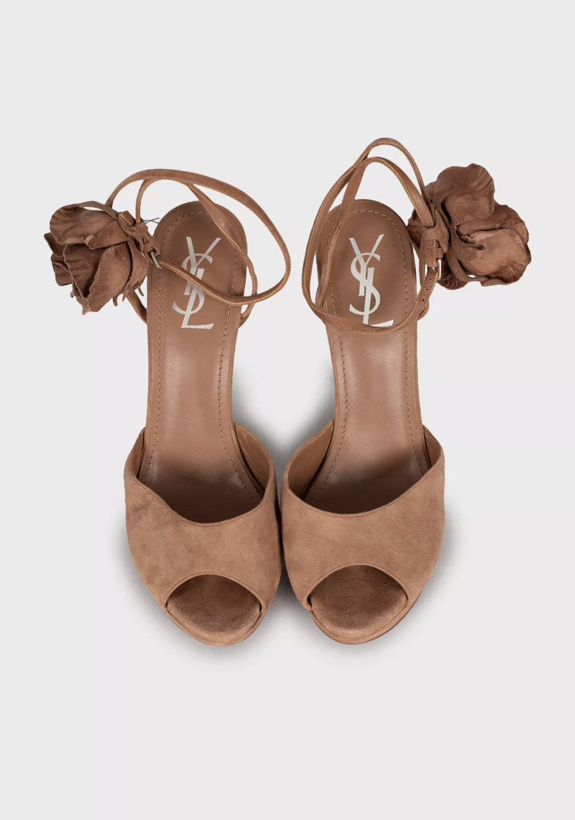 Saint Laurent Paris SAINT LAURENT by Tom Ford FW 2003 Rose Bow Suede Heels ysl Size US 9.5 / IT 39.5 - 1 Thumbnail