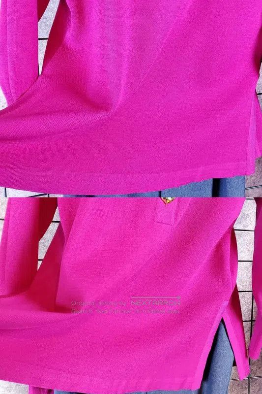 Yves Saint Laurent YSL Pink Wool Long Sleeve Knit Sweater . Size L / US 10 / IT 46 - 9 Thumbnail