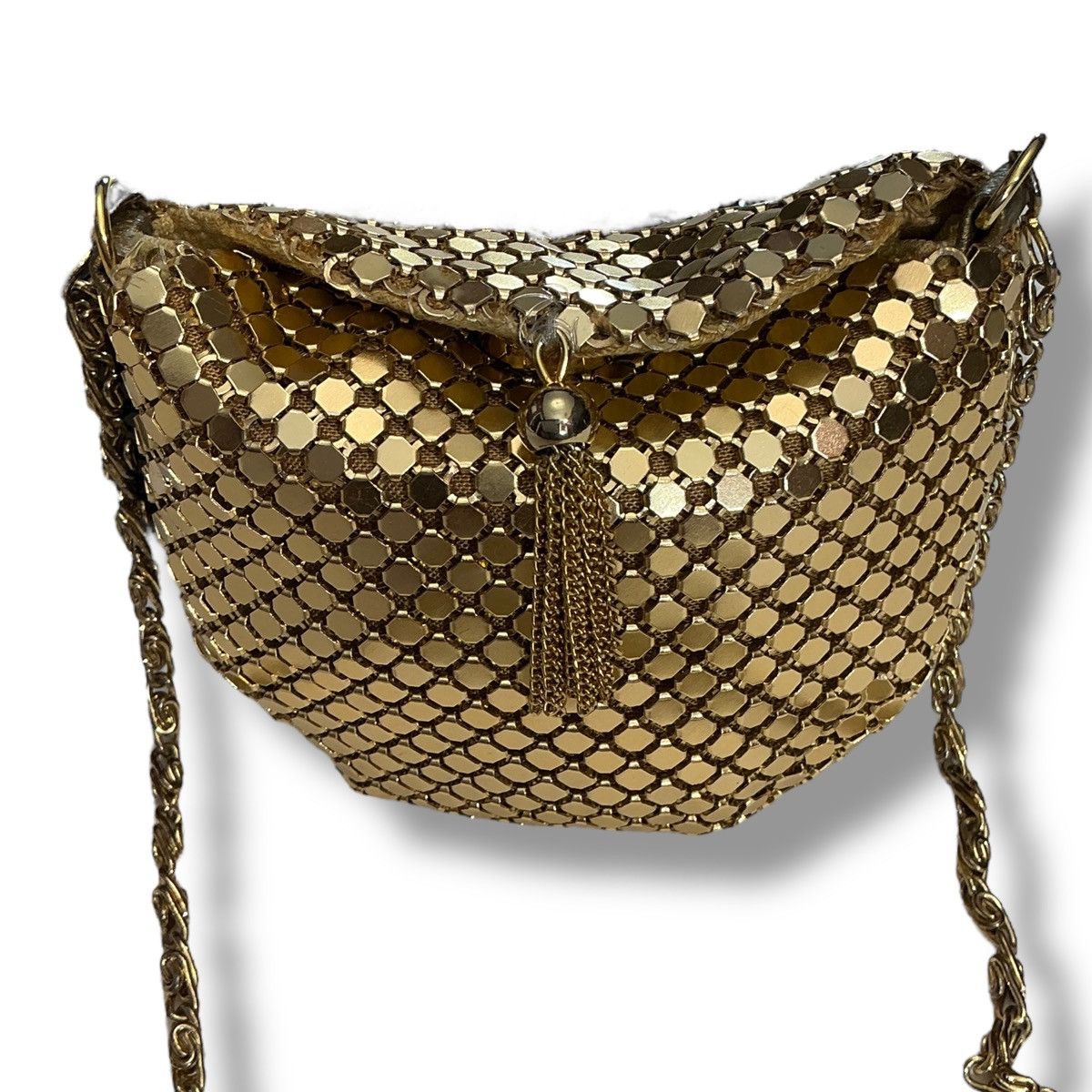 Other Gold Chainmail Mini Evening Coin Clutch with Crossbody Chain Size ONE SIZE - 3 Thumbnail