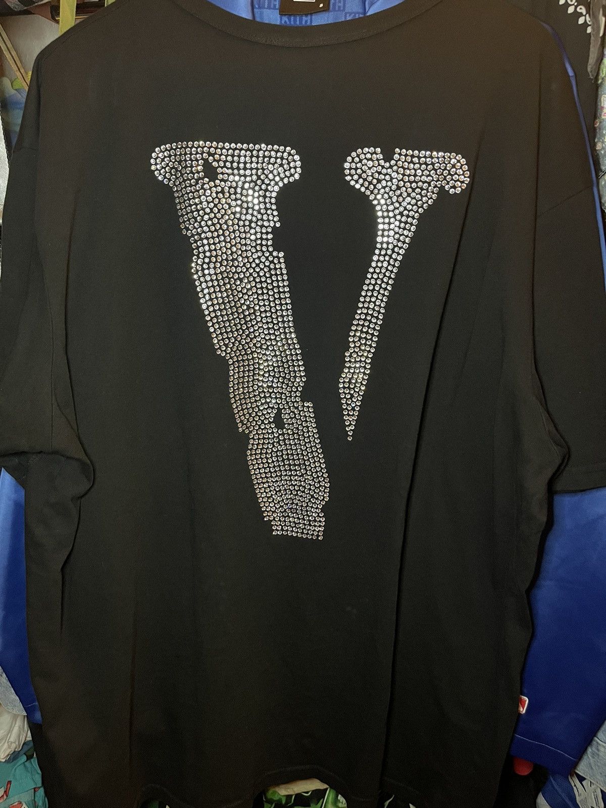 image of Vlone Rhinestone Size 2Xl Stussy Supreme in Black, Men's