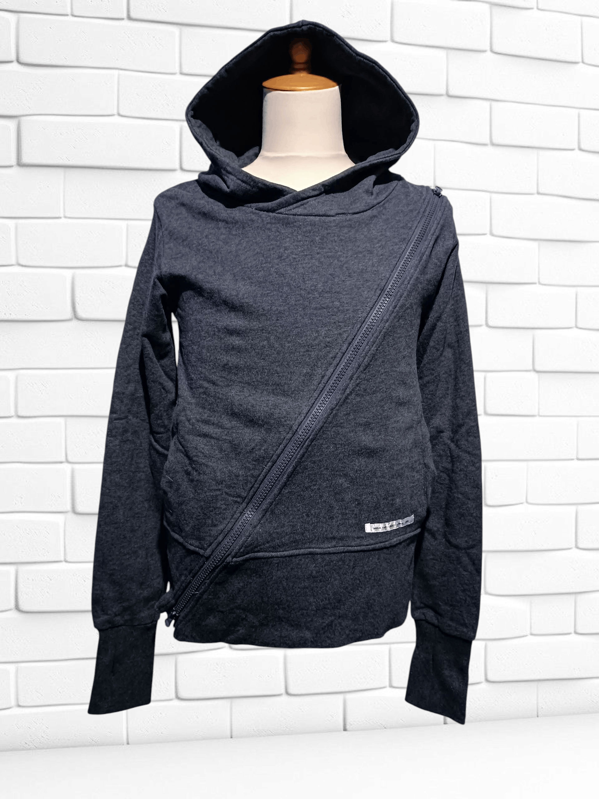 Japanese Brand Asymmetrical Double Zip Up Hoodie Gray Size US M / EU 48-50 / 2 - 4 Thumbnail