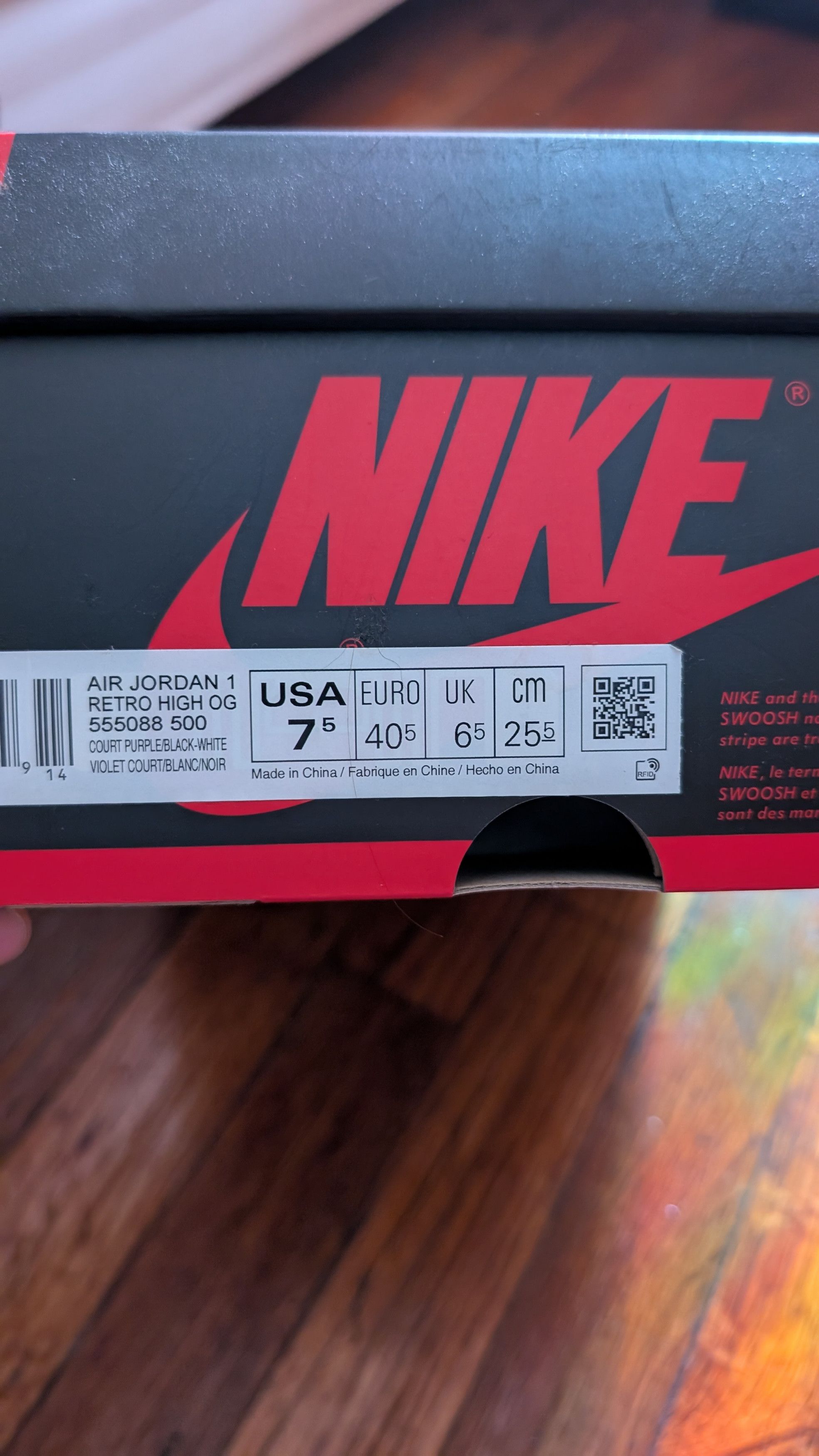 Nike Jordan 1 high Court purple Size US 7.5 / EU 40-41 - 6 Thumbnail