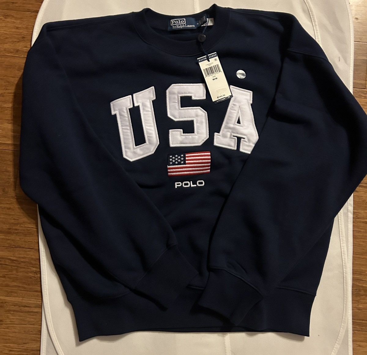 Polo Ralph Lauren Polo Ralph Lauren Vintage Fit Flag Fleece Sweatshirt Size M / US 6-8 / IT 42-44 - 7 Thumbnail