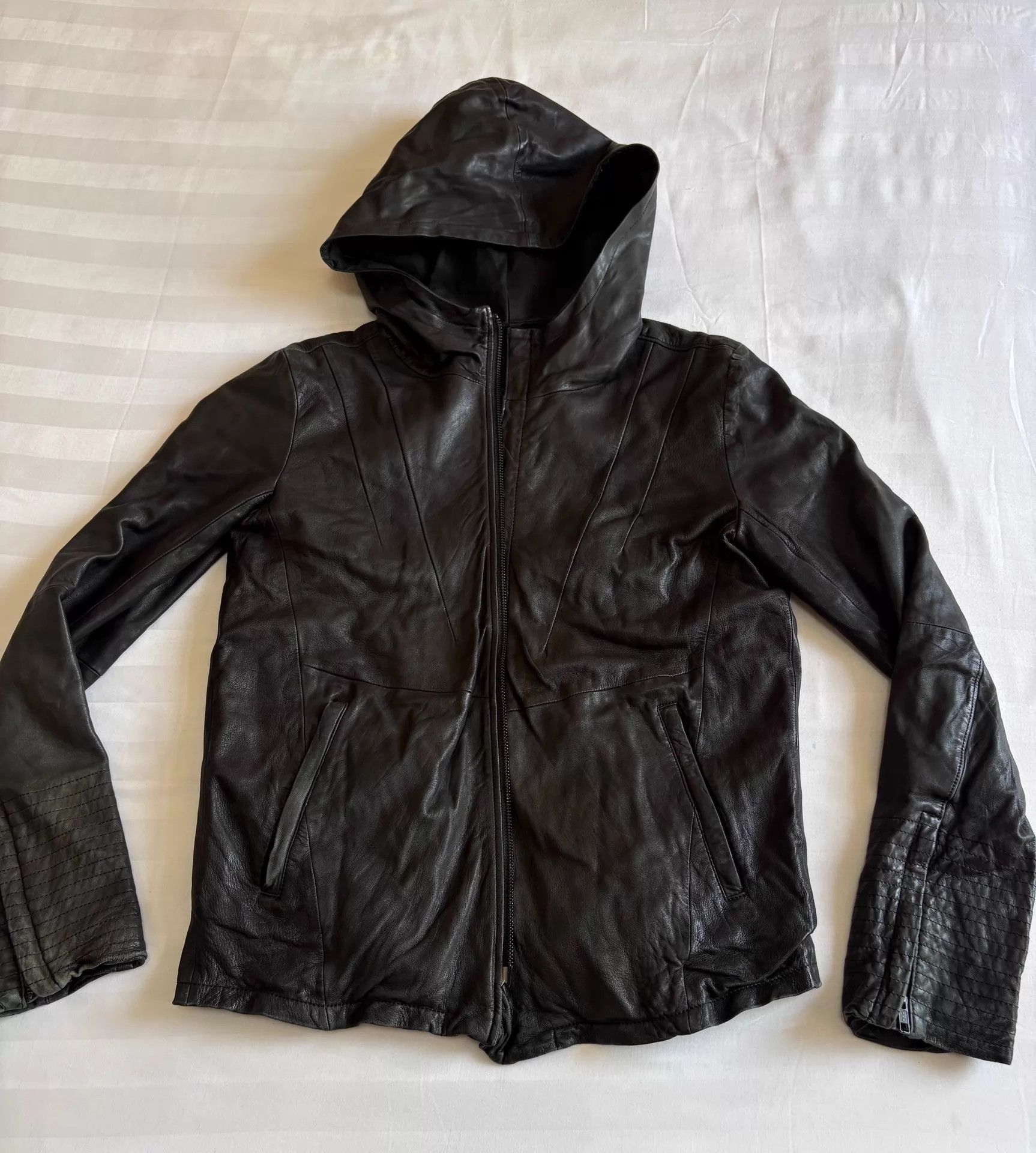 Ekam Ekam Japanese Vintage Lambskin Pleated Leather Jacket XS-S Size US XS / EU 42 / 0 - 7 Thumbnail