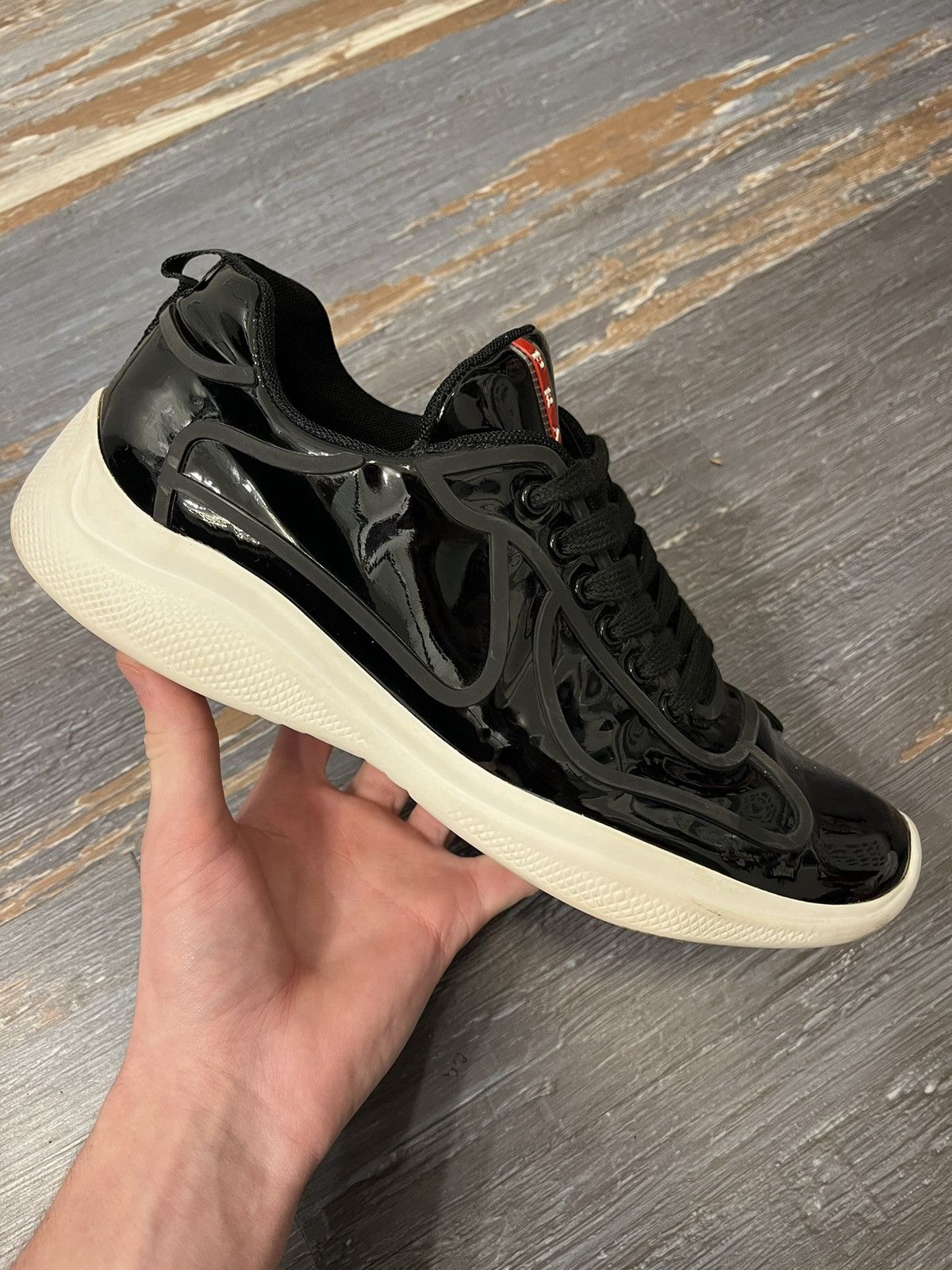 Prada Prada Americas Cup Low Black Patent Size US 11 / EU 44 - 1 Thumbnail