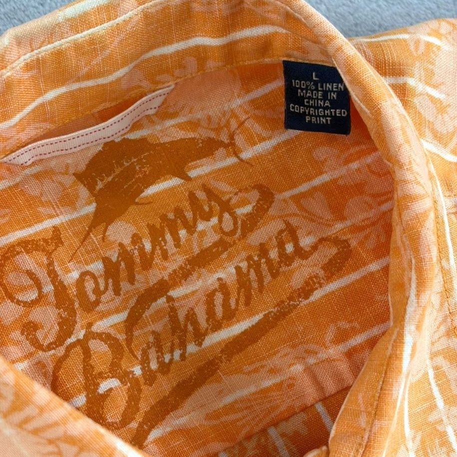 Tommy Bahama Tommy Bahama Relax Resort Shirt Orange Crabs Lobsters 100% Linen Men Large Size US L / EU 52-54 / 3 - 2 Thumbnail