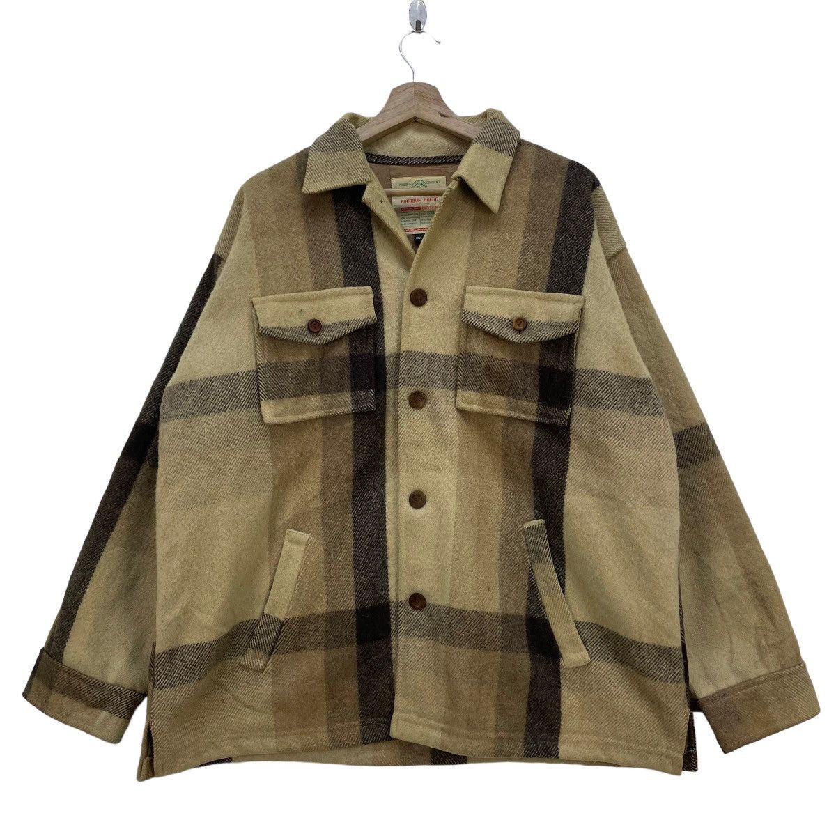 Japanese Brand Vintage Bourbon House Plaid Jacket Size US M / EU 48-50 / 2 - 1 Thumbnail