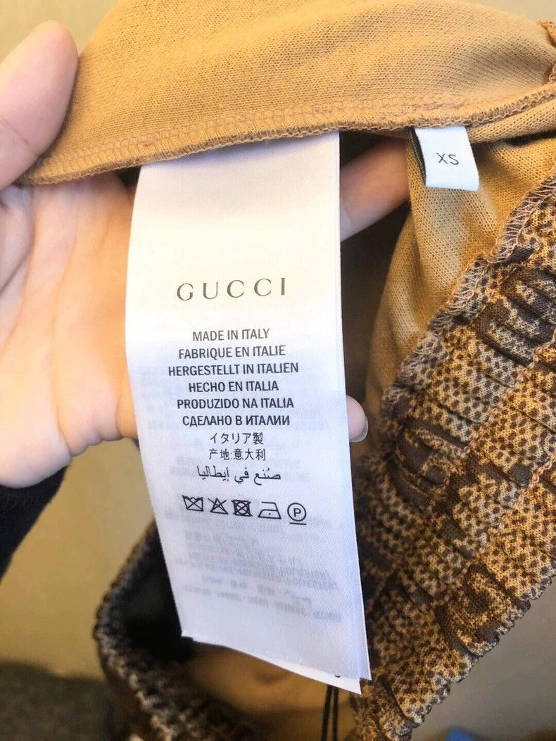 Gucci Gucci Size XS Brown full logo embroidered trousers sweatpa Size US 29 - 4 Thumbnail