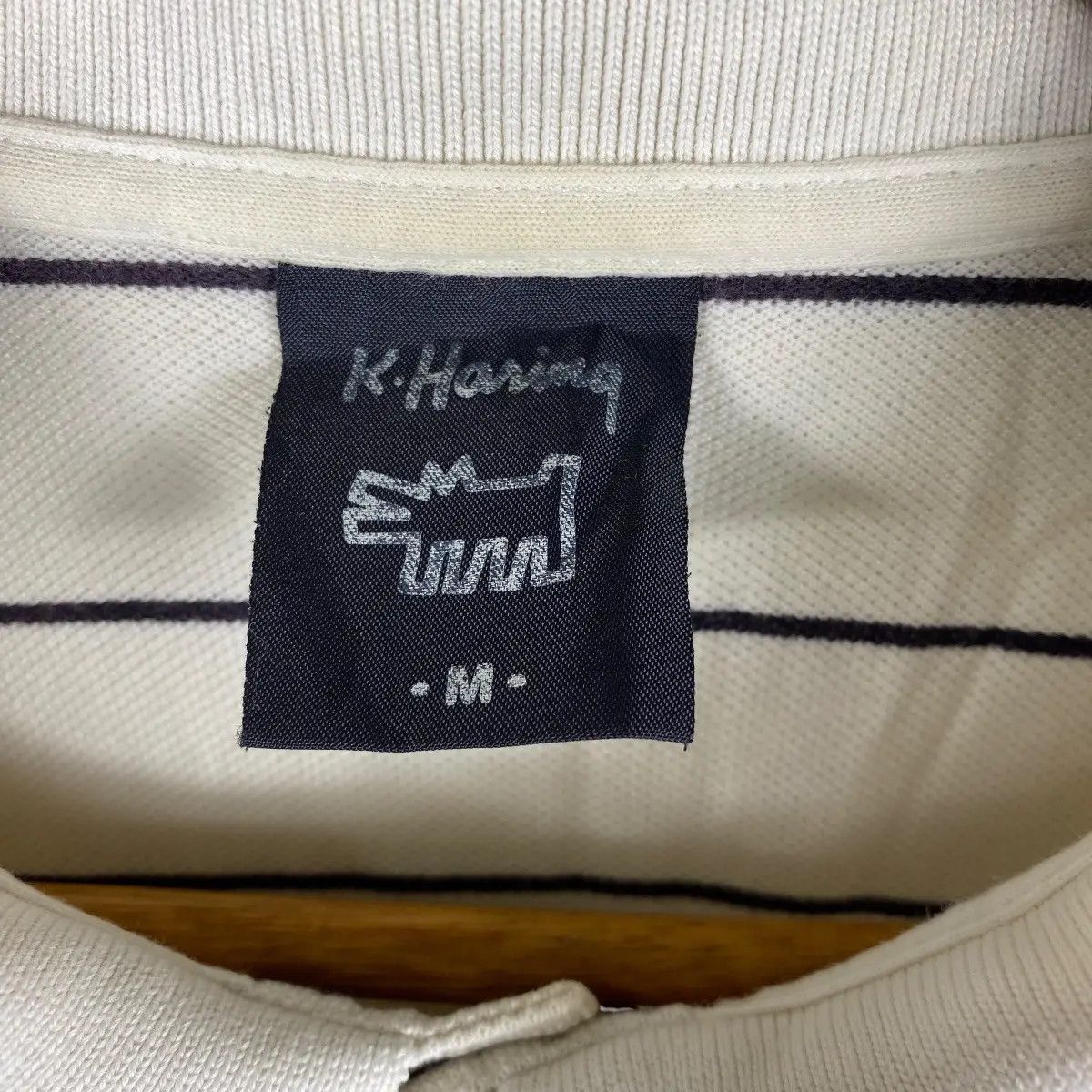 Keith Haring Vintage 00's KEITH HARING Basic Logo Striped Polo Shirt Size US M / EU 48-50 / 2 - 6 Thumbnail