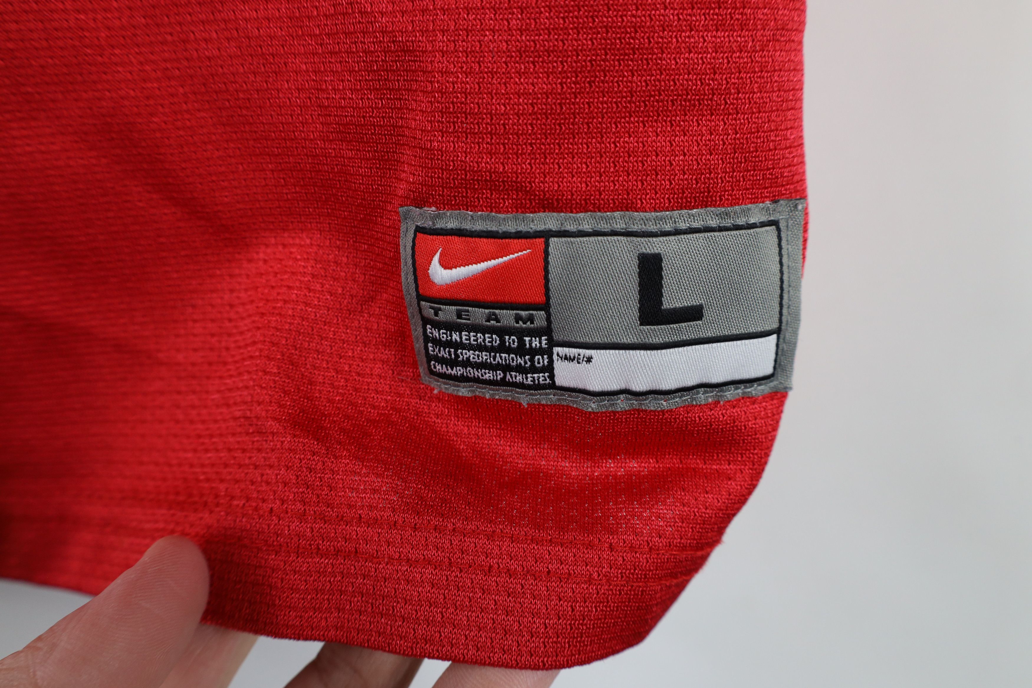 Nike × Vintage Vintage Nike Ohio State University Football Jersey Red Size L / US 10 / IT 46 - 4 Thumbnail